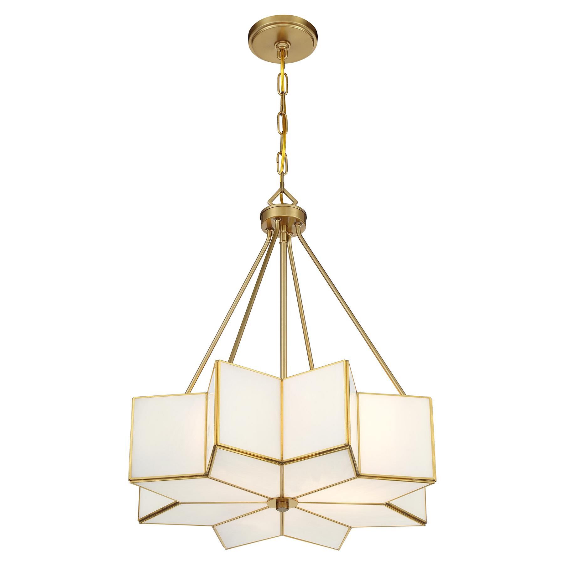 Shown in Warm Brass finish and White shade
