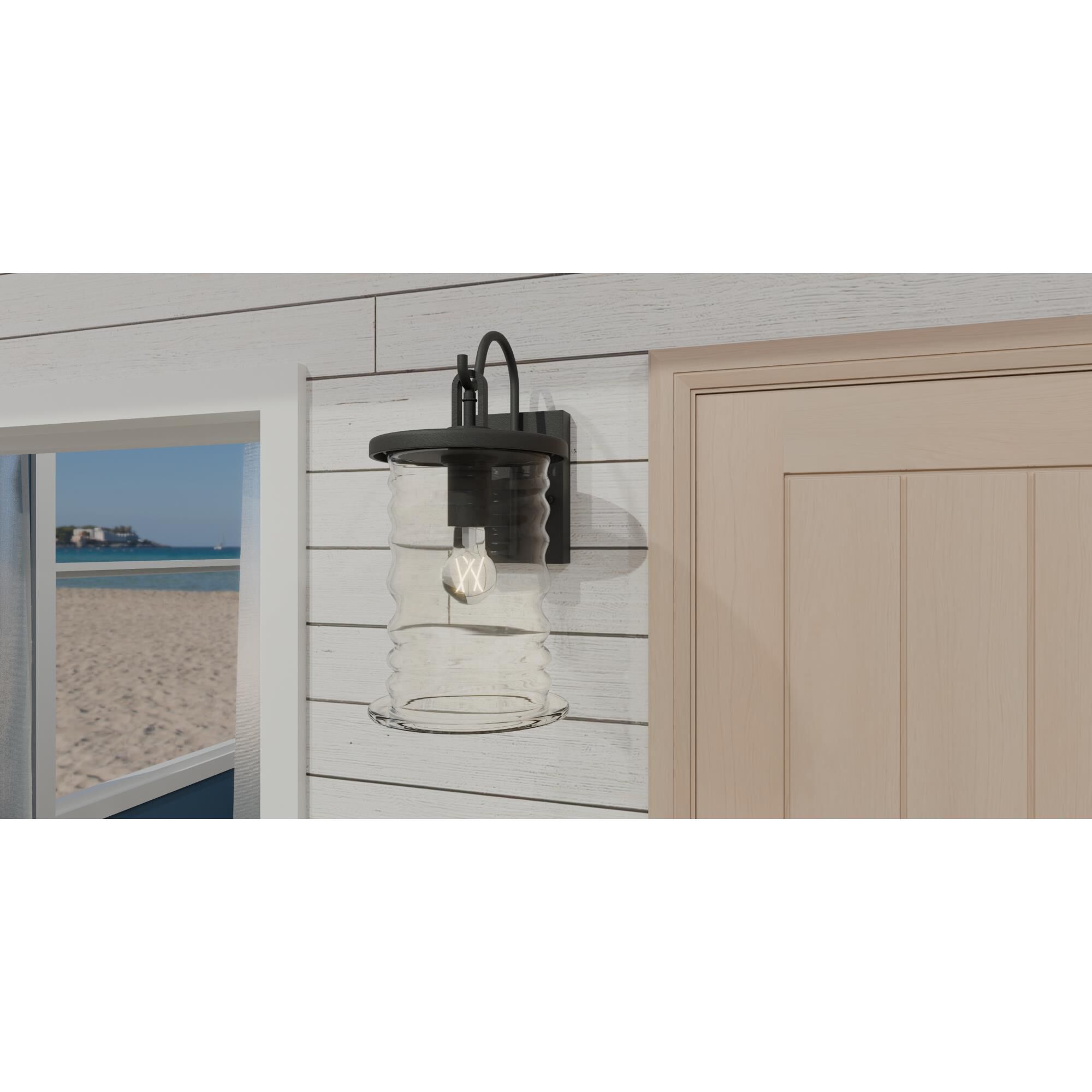 Shown in Matte Black finish and Clear glass