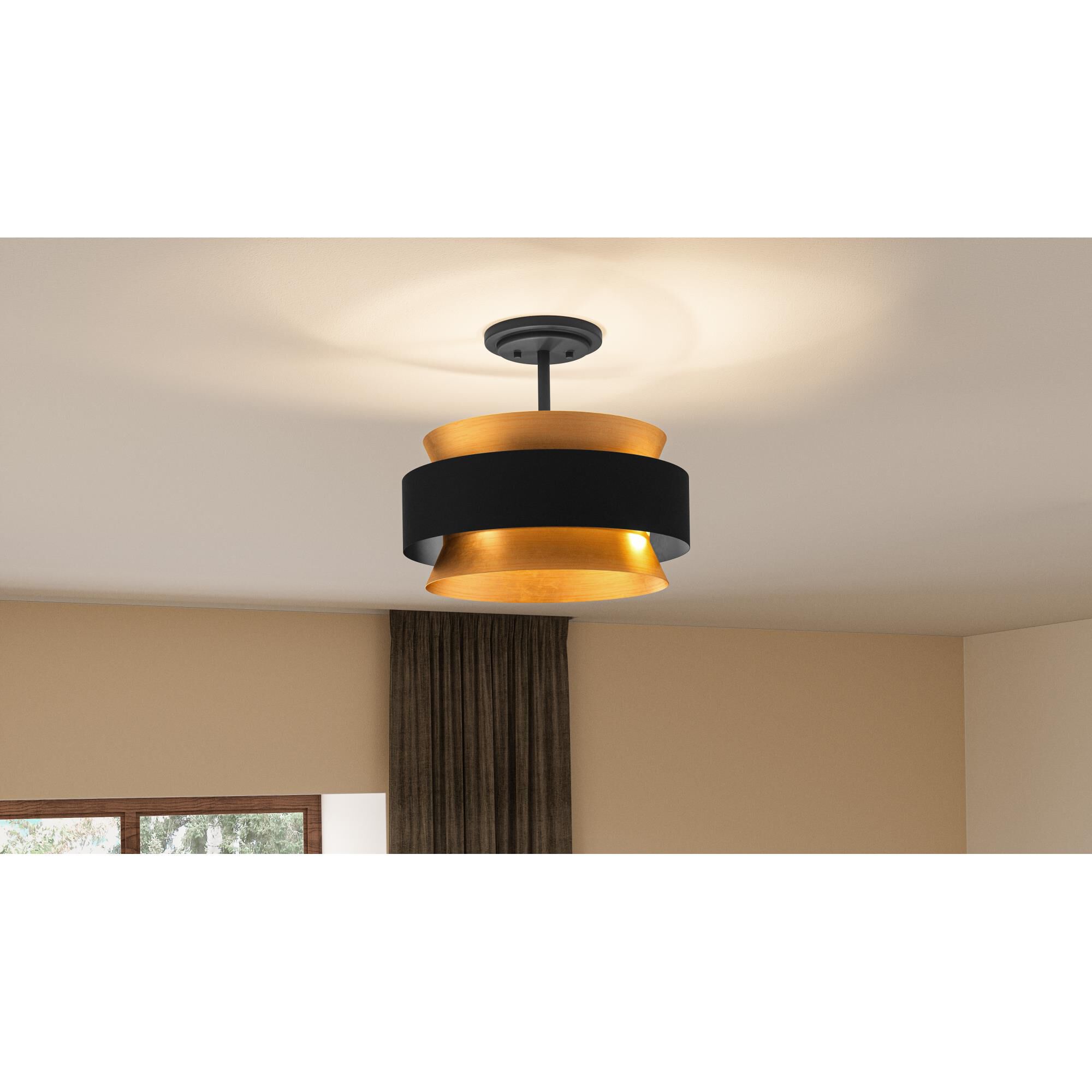 Hagley 15 Inch 3 Light Semi Flush Mount by Quoizel