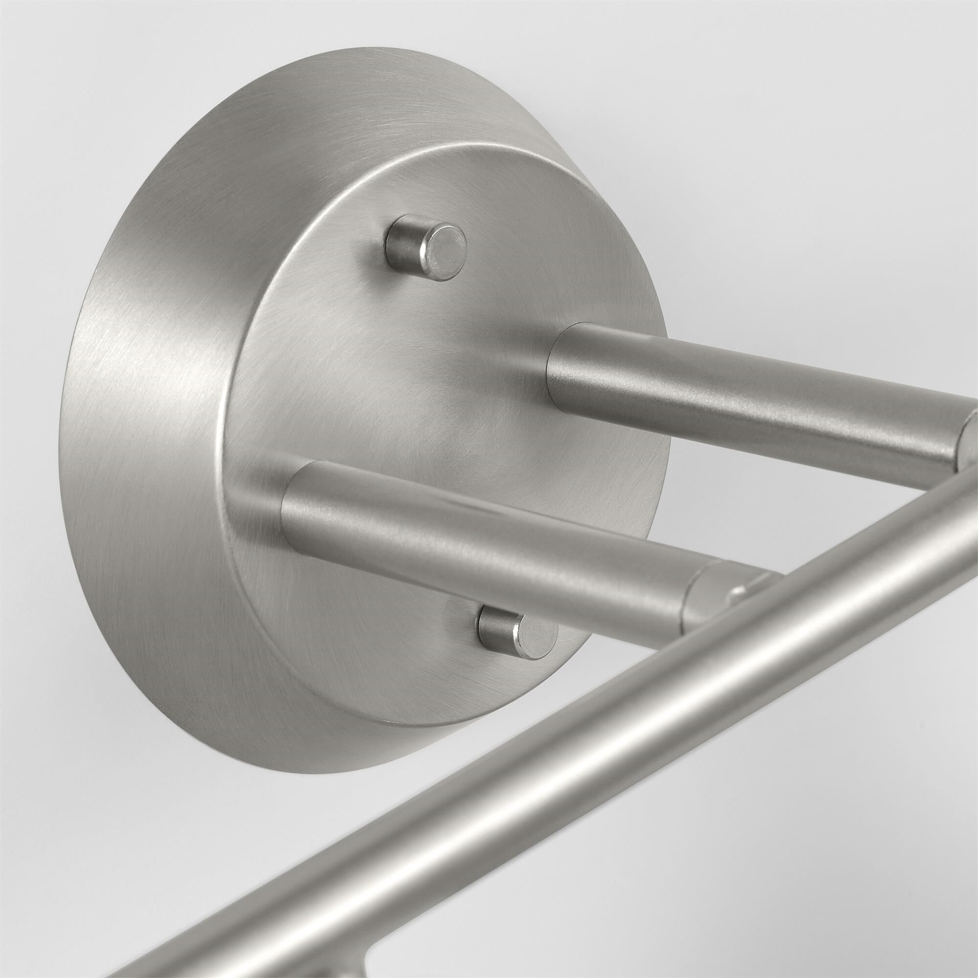 Shown in Brushed Steel finish and Etched White Glass s shade