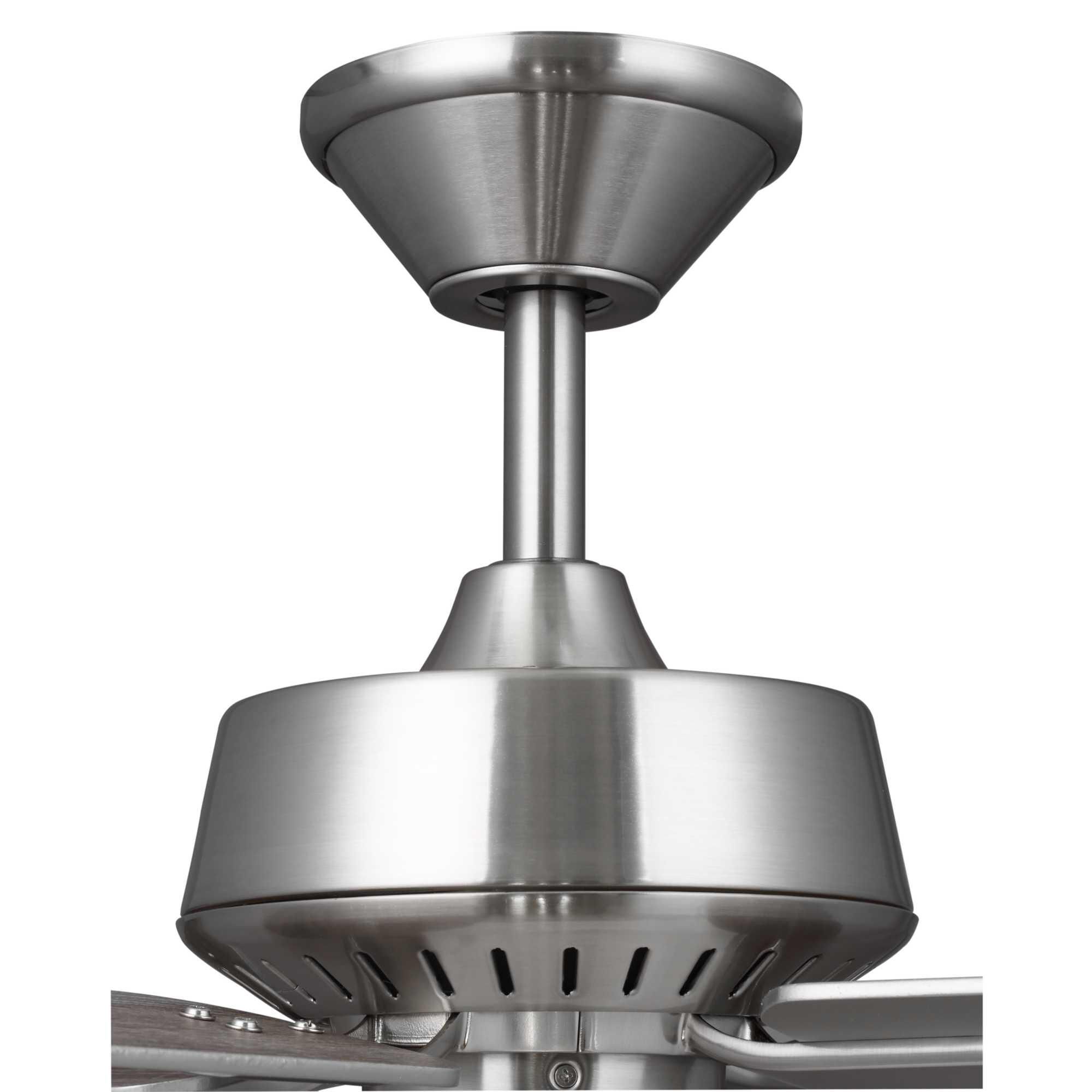 Shown in Brushed Nickel finish and Fob Finish - Maple & Pull Chain Finish - Chrome accent