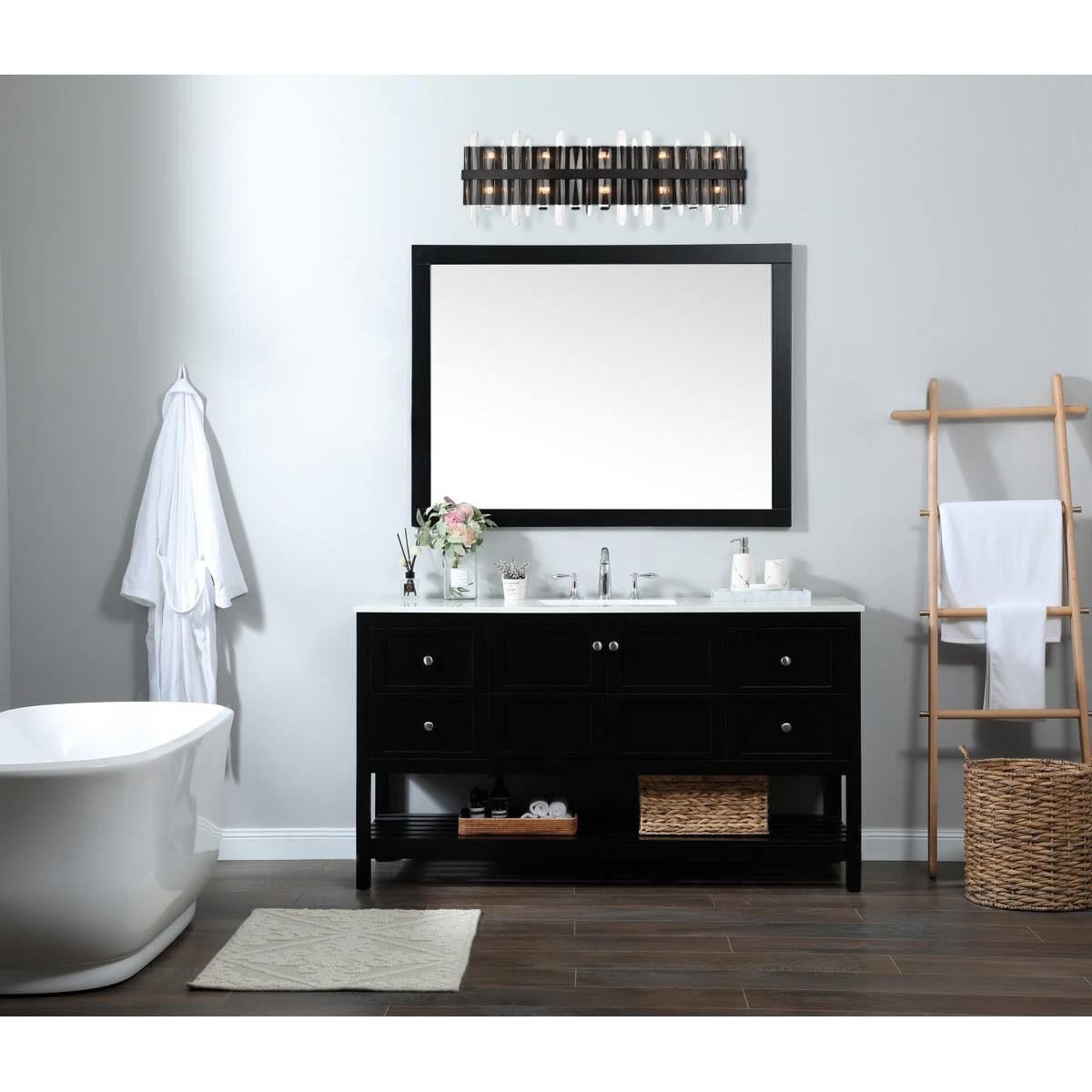 Shown in Black finish and Royal Cut crystal