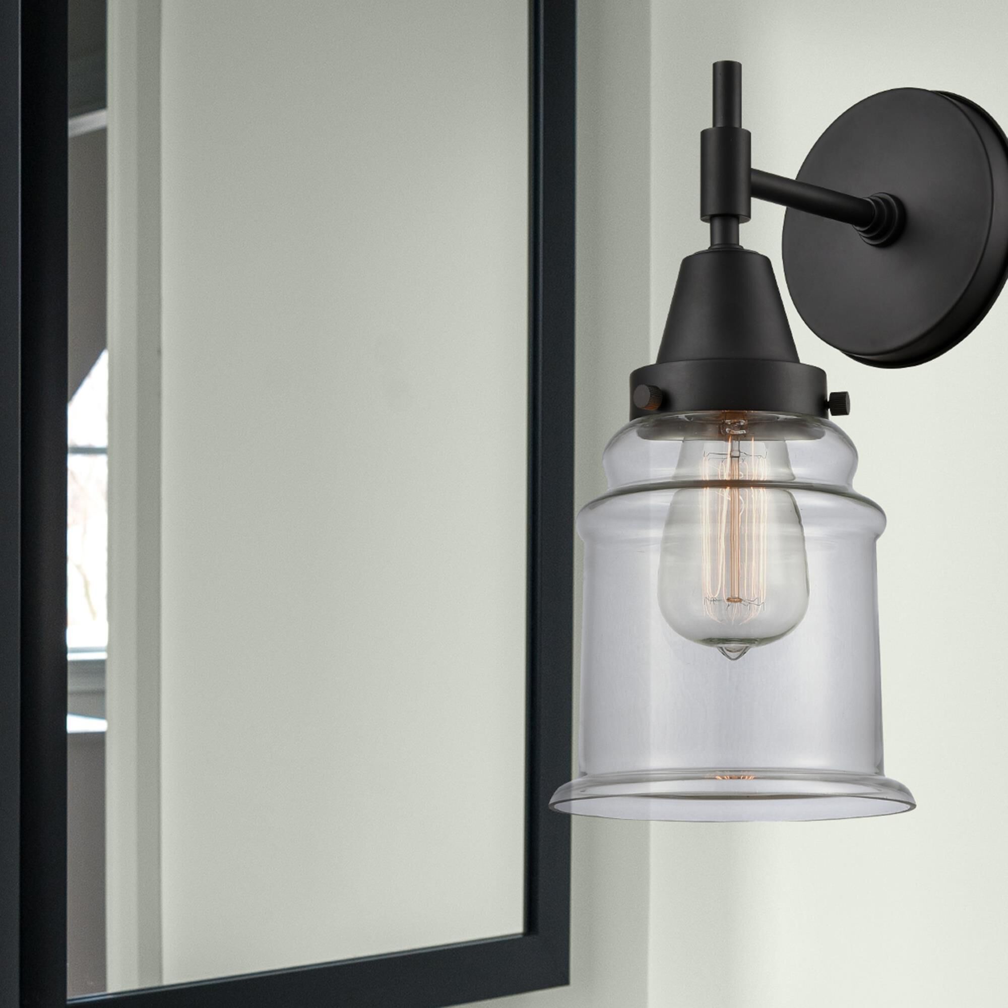 Shown in Matte Black finish and Clear Large Cone glass