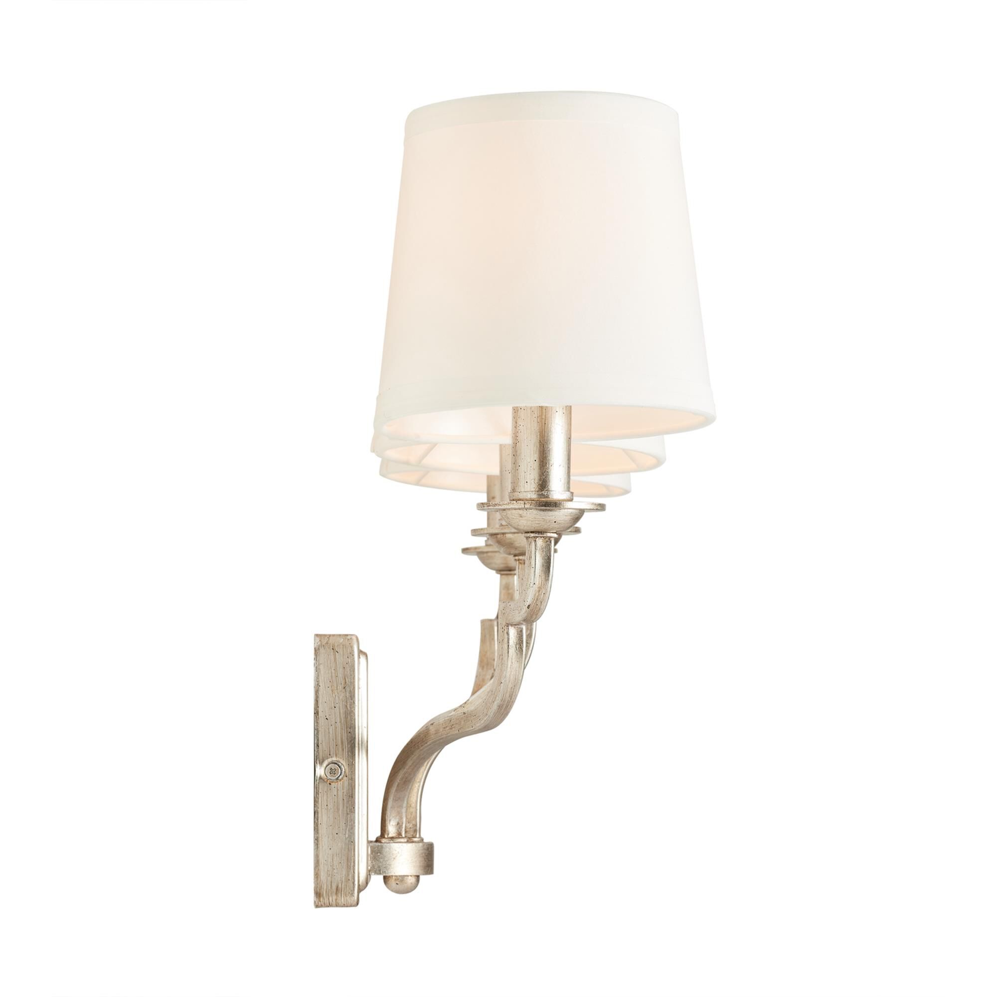 Shown in Winter Gold finish and 698 glass and White Stay-Straight Fabric s shade