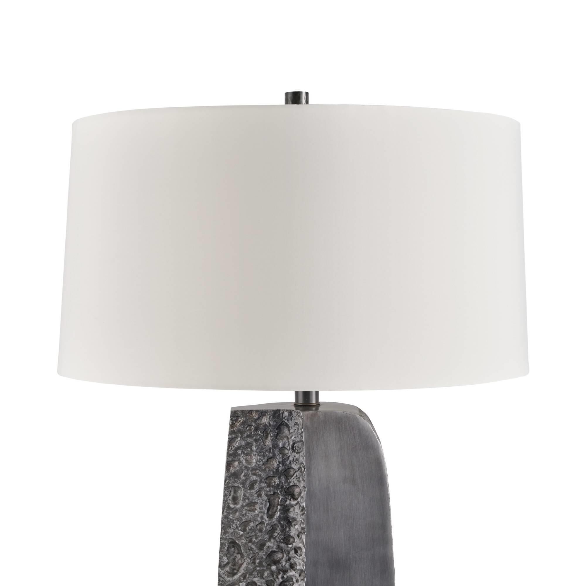 Shown in Antiqued Aluminum finish and Ivory shade