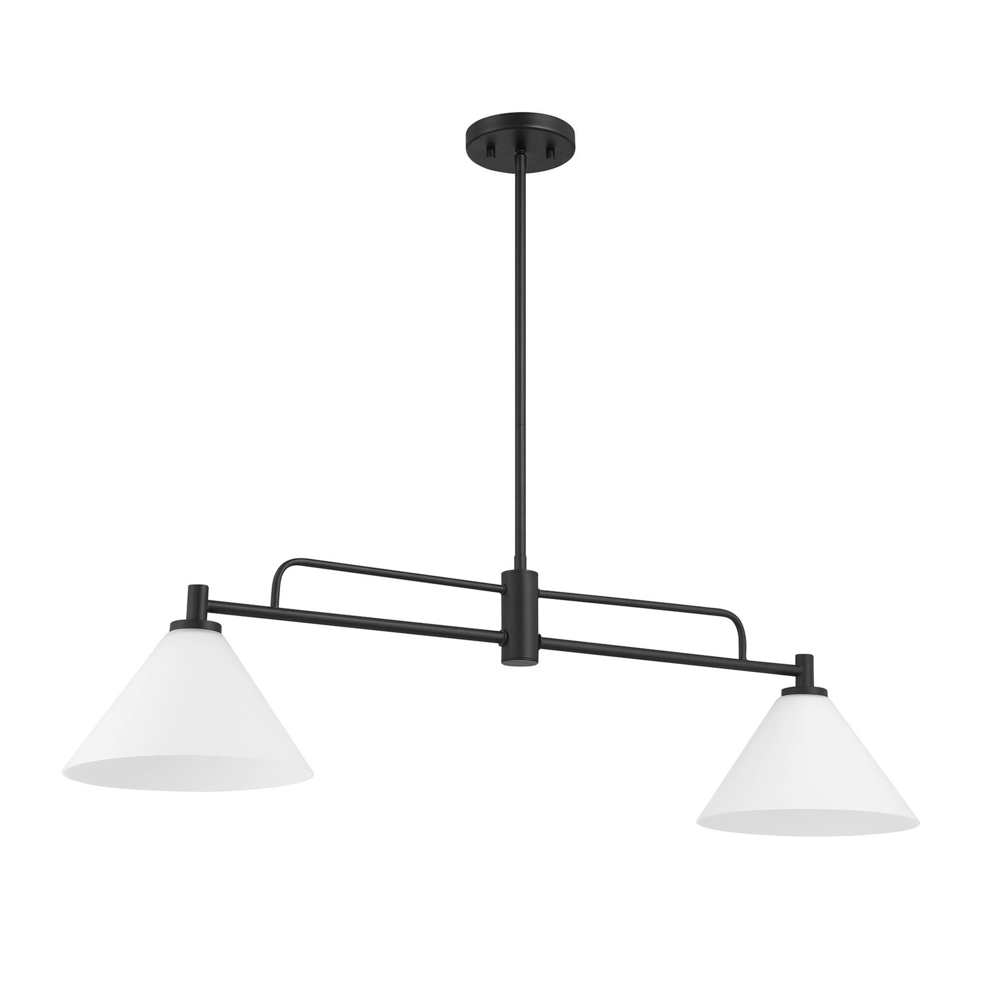 Shown in Matte Black finish and White Opal glass