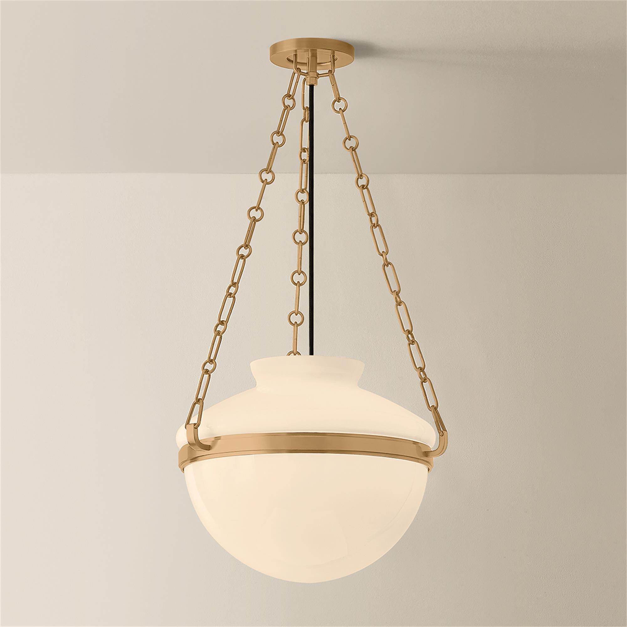 Shown in Patina Brass finish and Opal Glossy glass