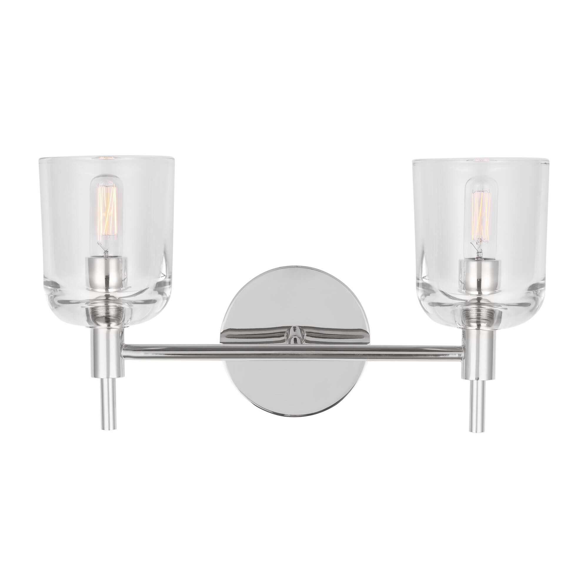 Shown in Polished Nickel finish and Clear glass
