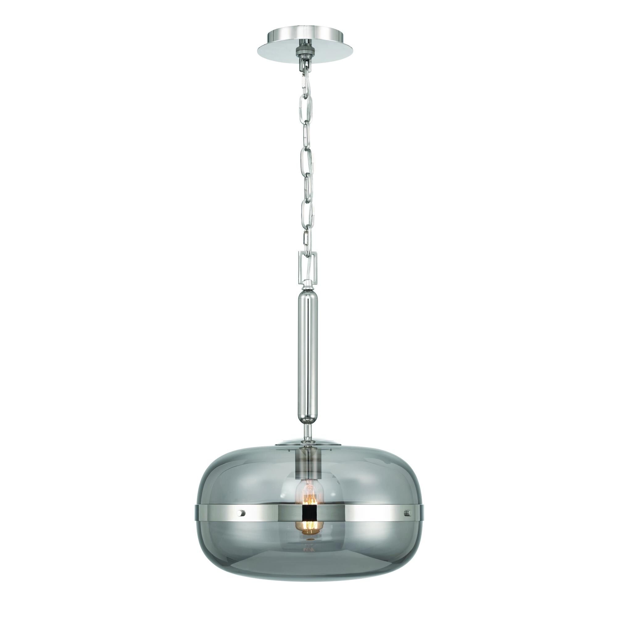 Shown in Nickel finish and Glass shade