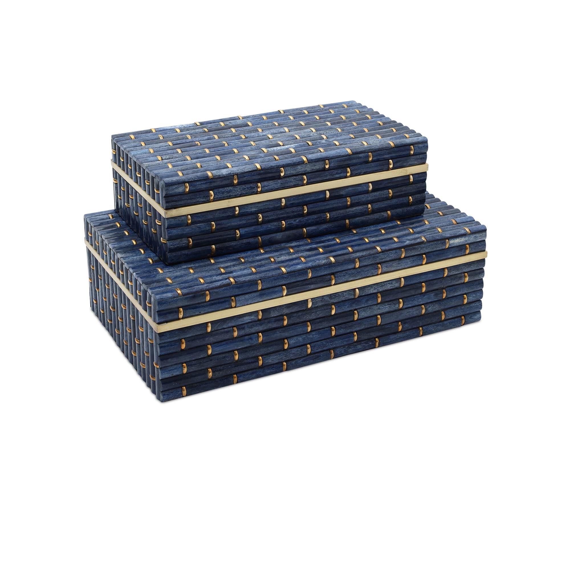 Midnight Bamboo Accent Box Set of 2,