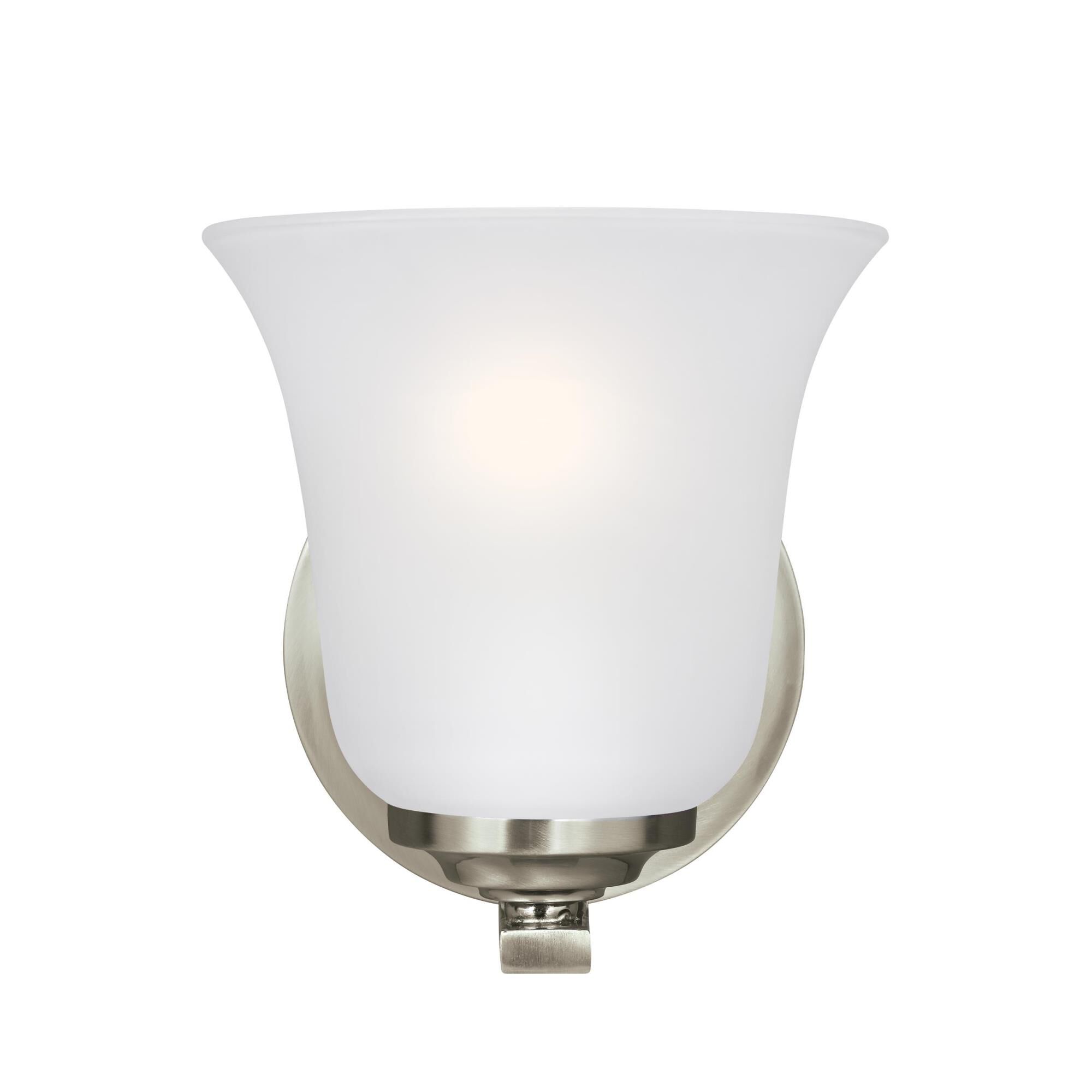 Shown in Brushed Nickel finish and Satin Etched  Shade glass and Satin Etched Glass shade