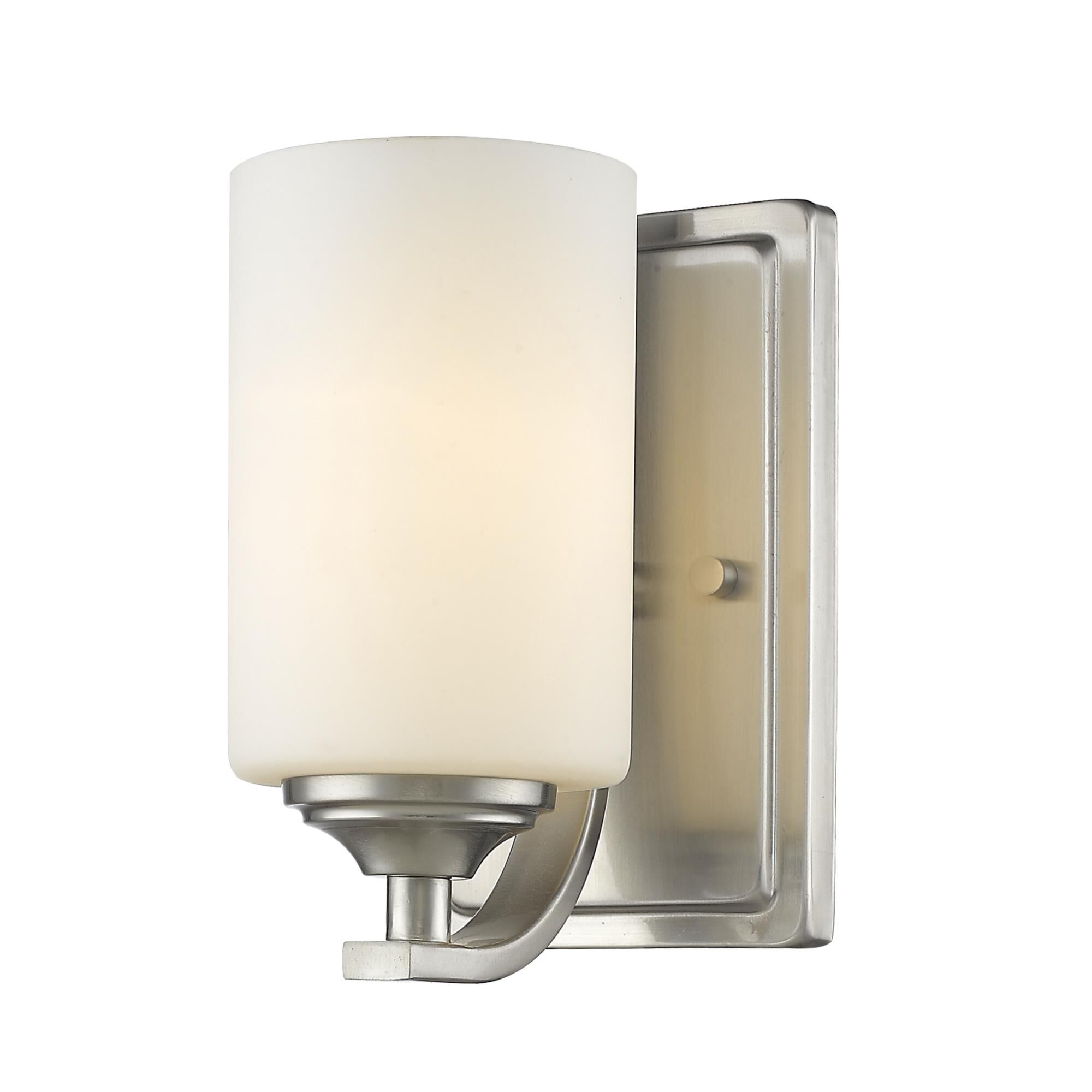 Shown in Brushed Nickel finish and Glass shade