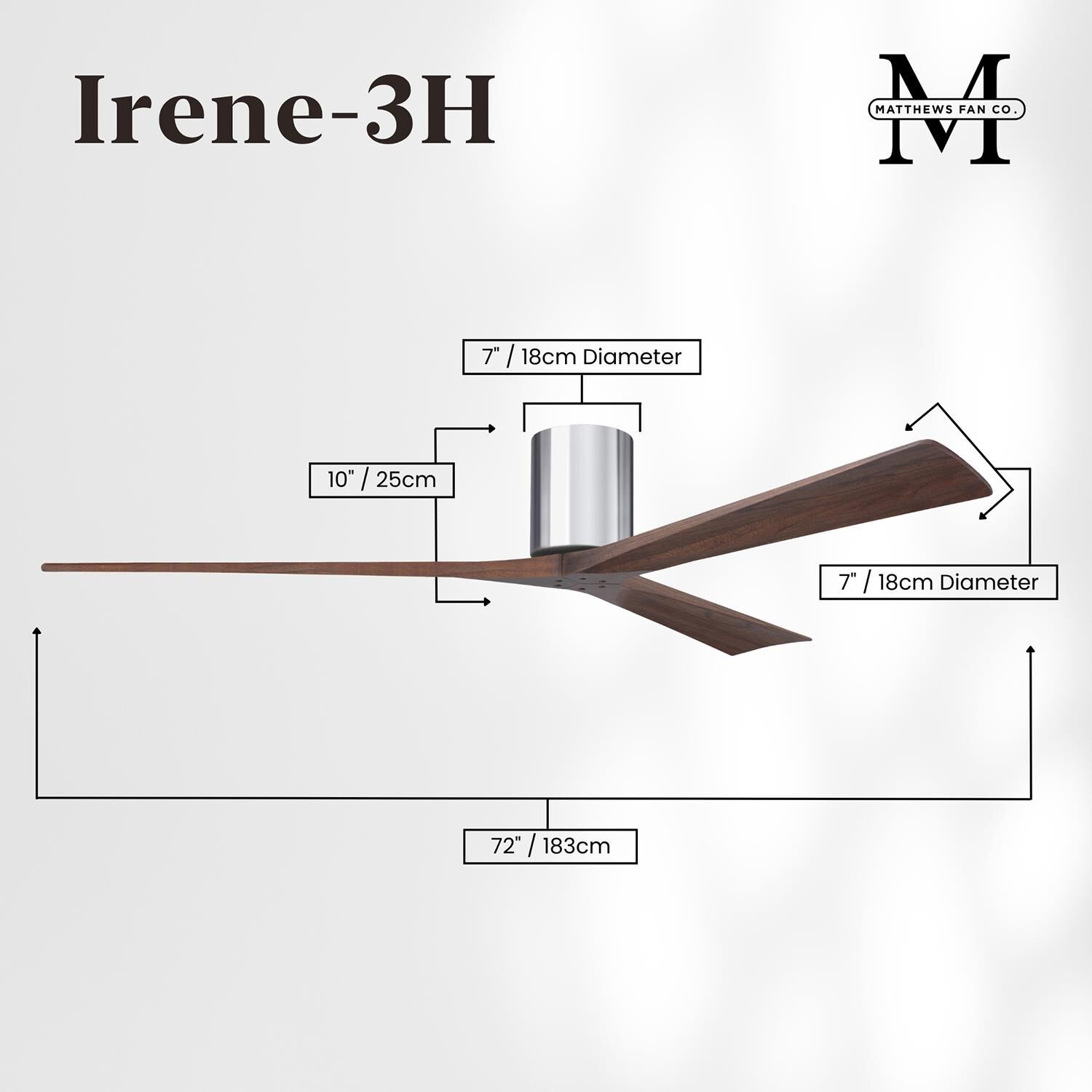 Irene 72 Inch Flush Mount Fan by Matthews Fan Company