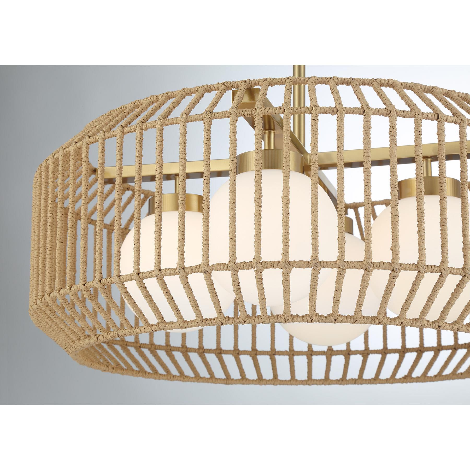 Shown in Warm Brass finish and White shade