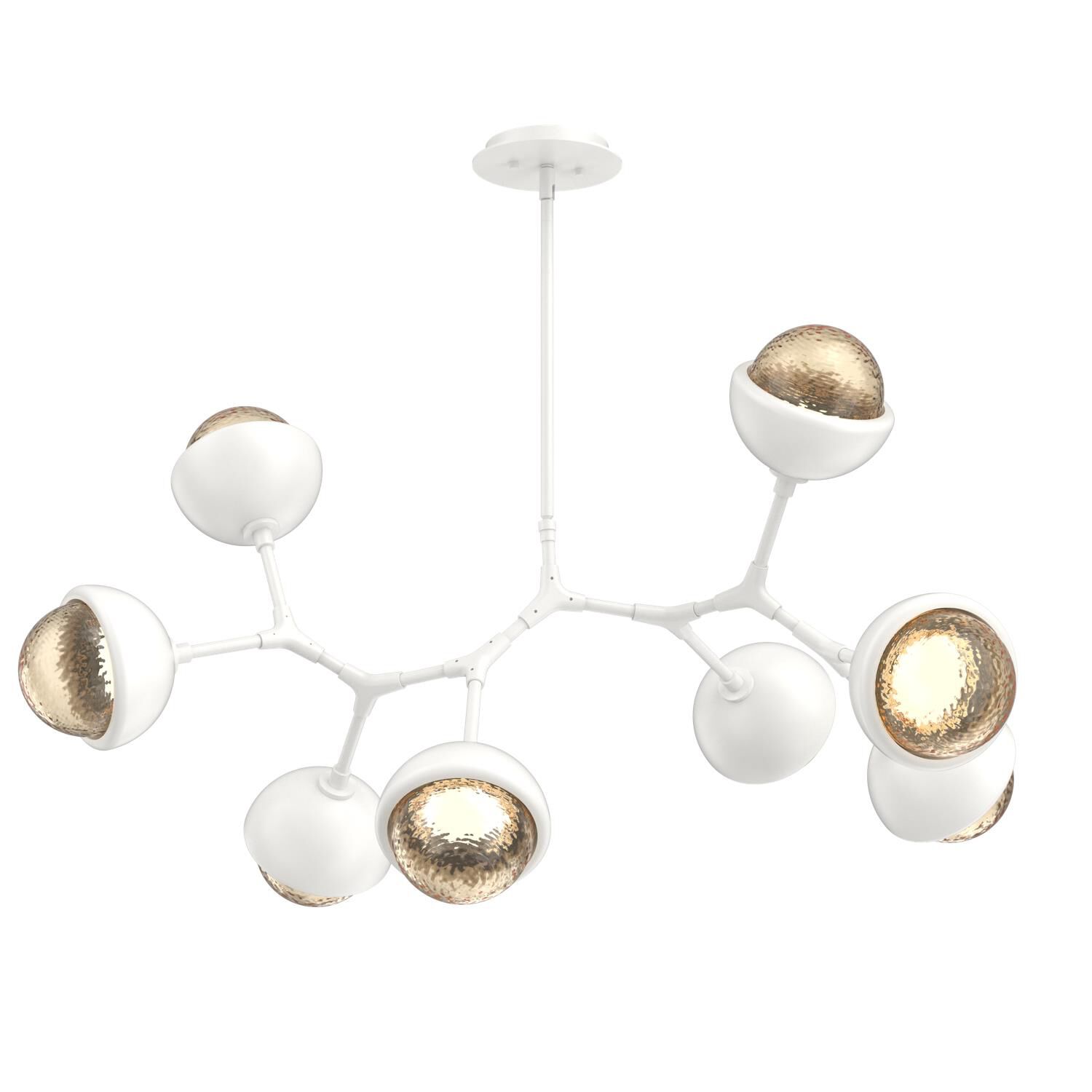 Shown in Salt White finish and Amber glass and Metal Shade Matching Finish accent