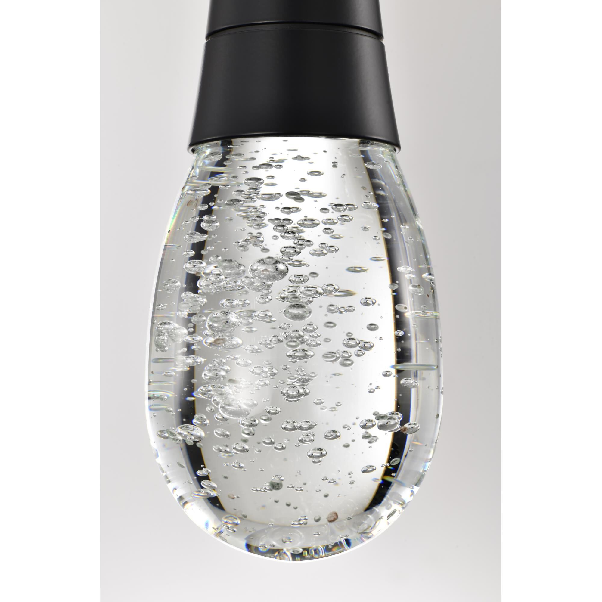 Shown in Matte Black finish and K9 Bubble Crystal glass