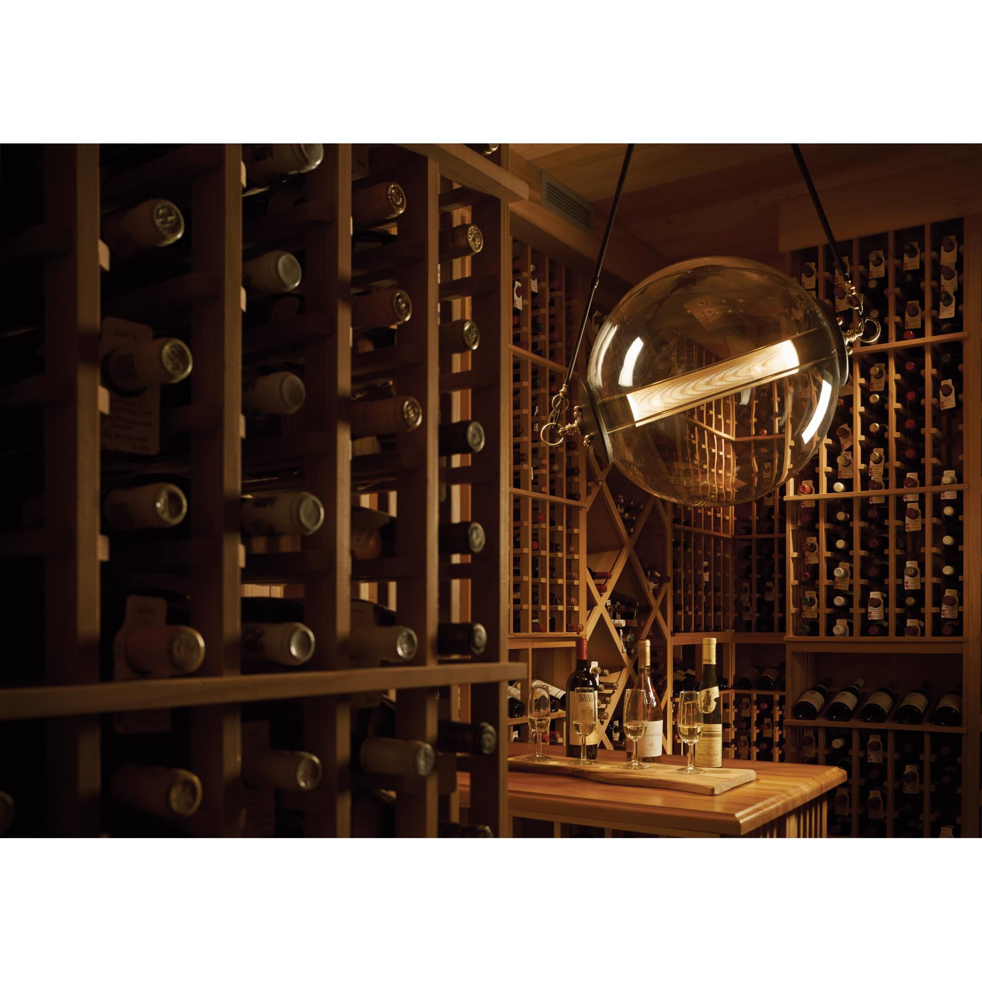 Shown in Brass with Black finish and Stainless Steel Mesh glass and Stainless Steel Mesh Tube accent