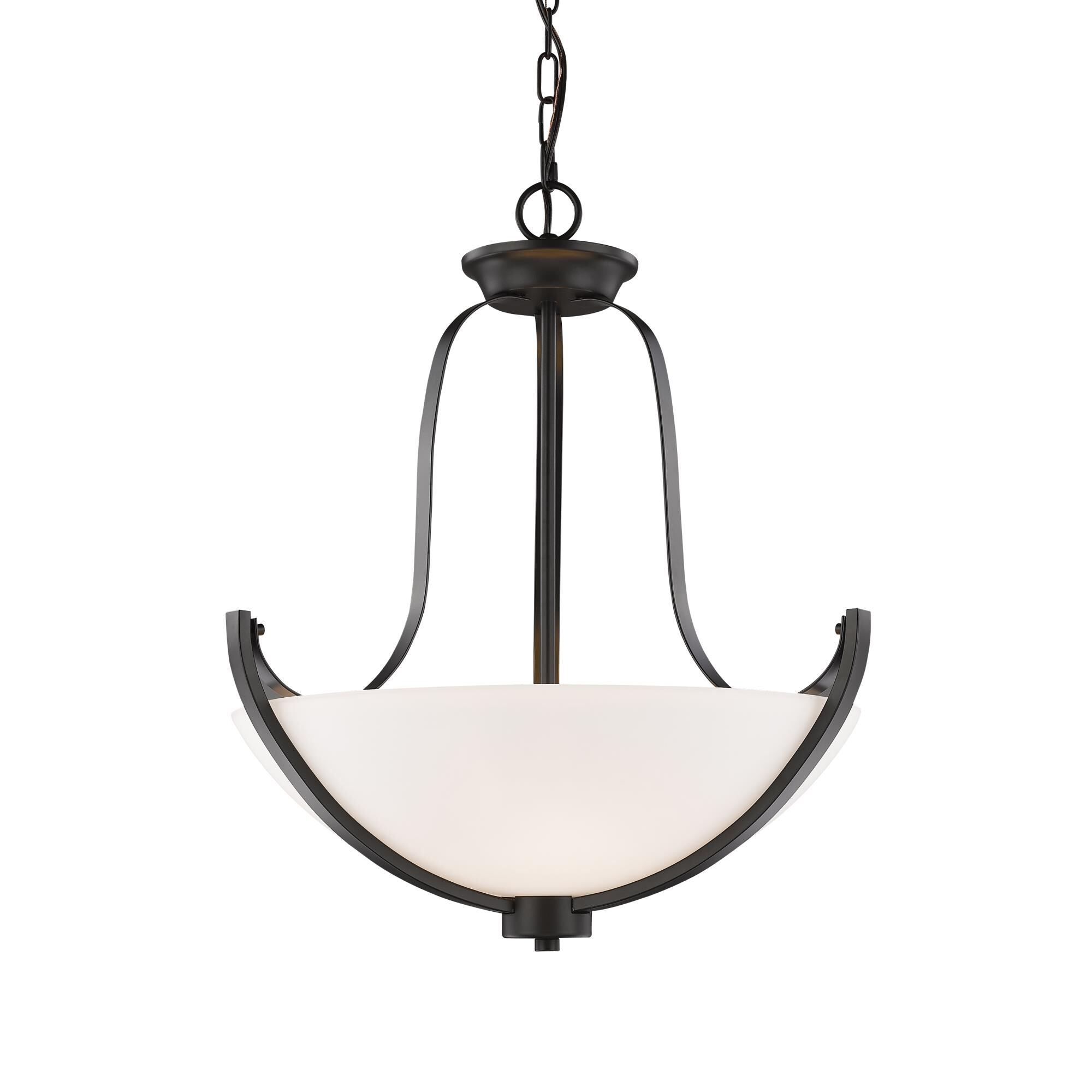 Shown in Bronze finish and Glass shade