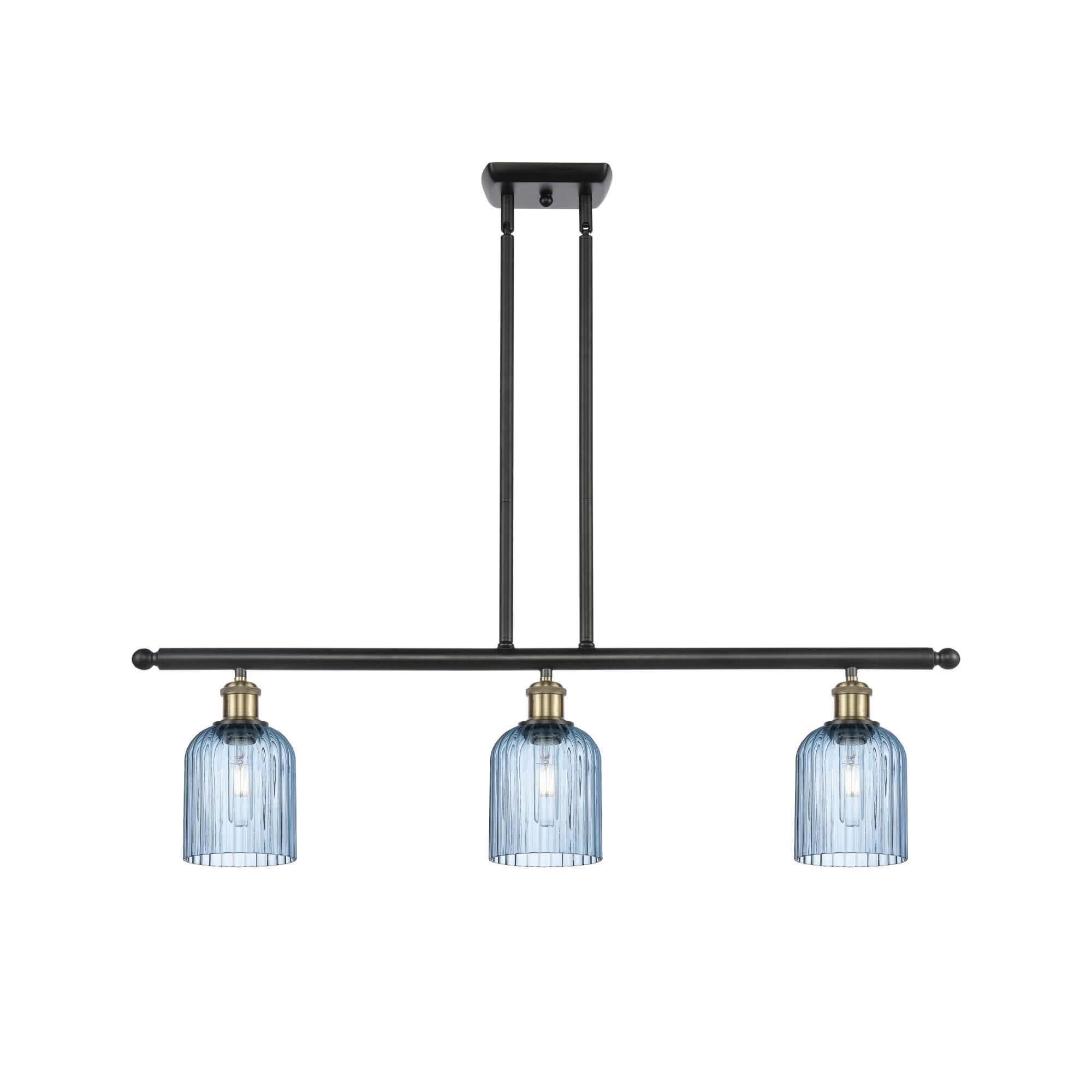 Shown in Black Antique Brass finish and Princess Blue shade