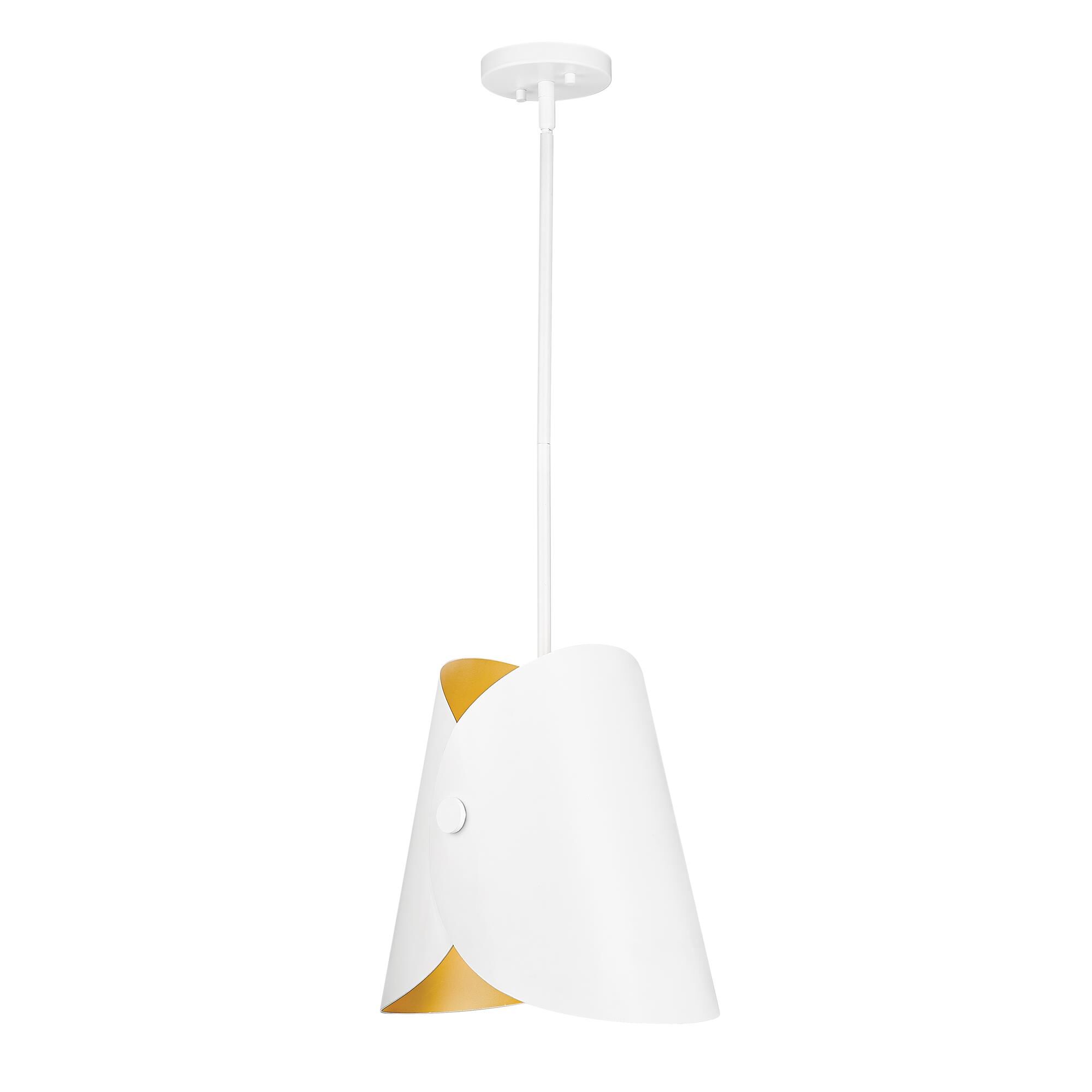 Shown in Matte White finish and Matte White Outer And Gold Inner glass and Matte White Outer And Gold Inner shade