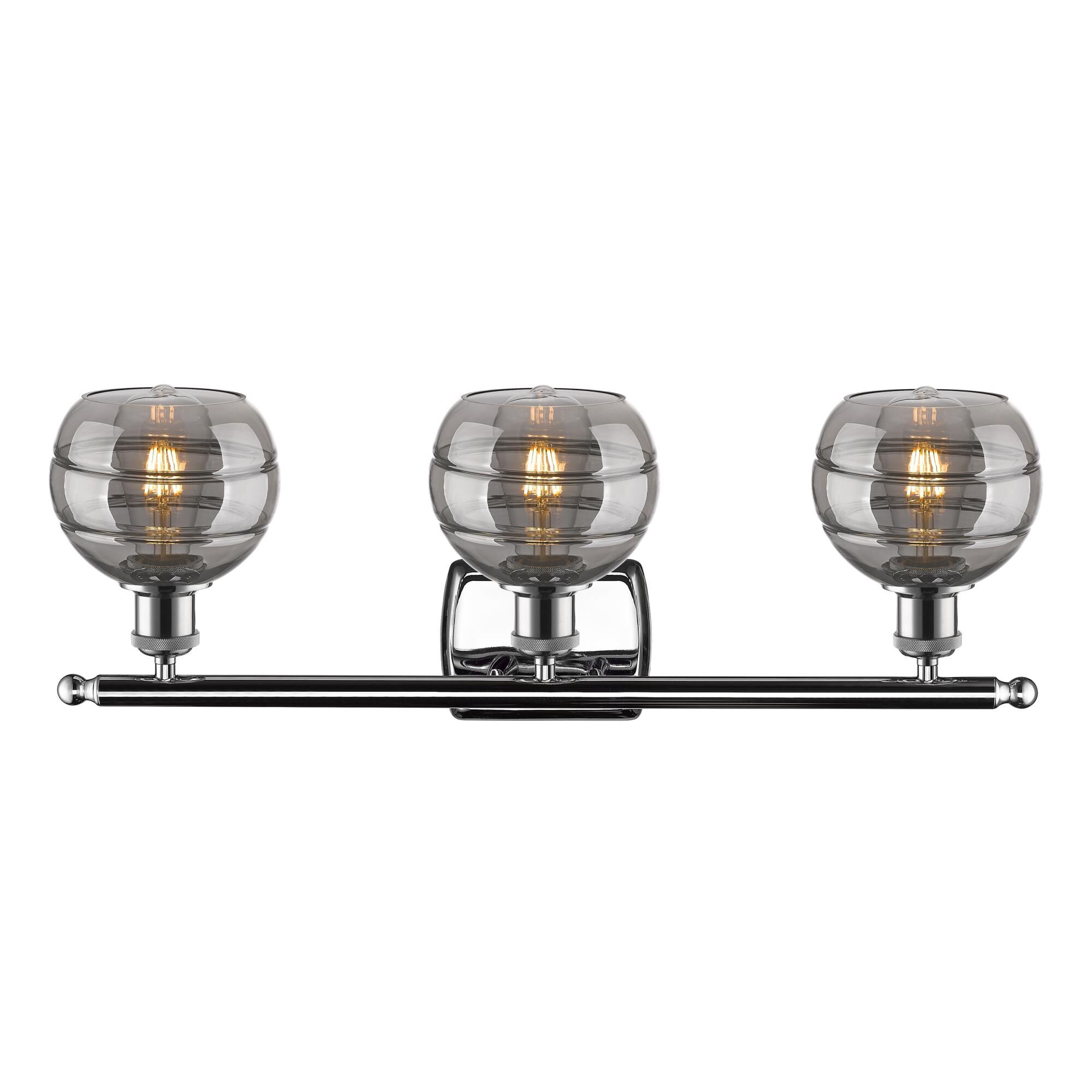 Shown in Polished Chrome finish and Light Smoke glass