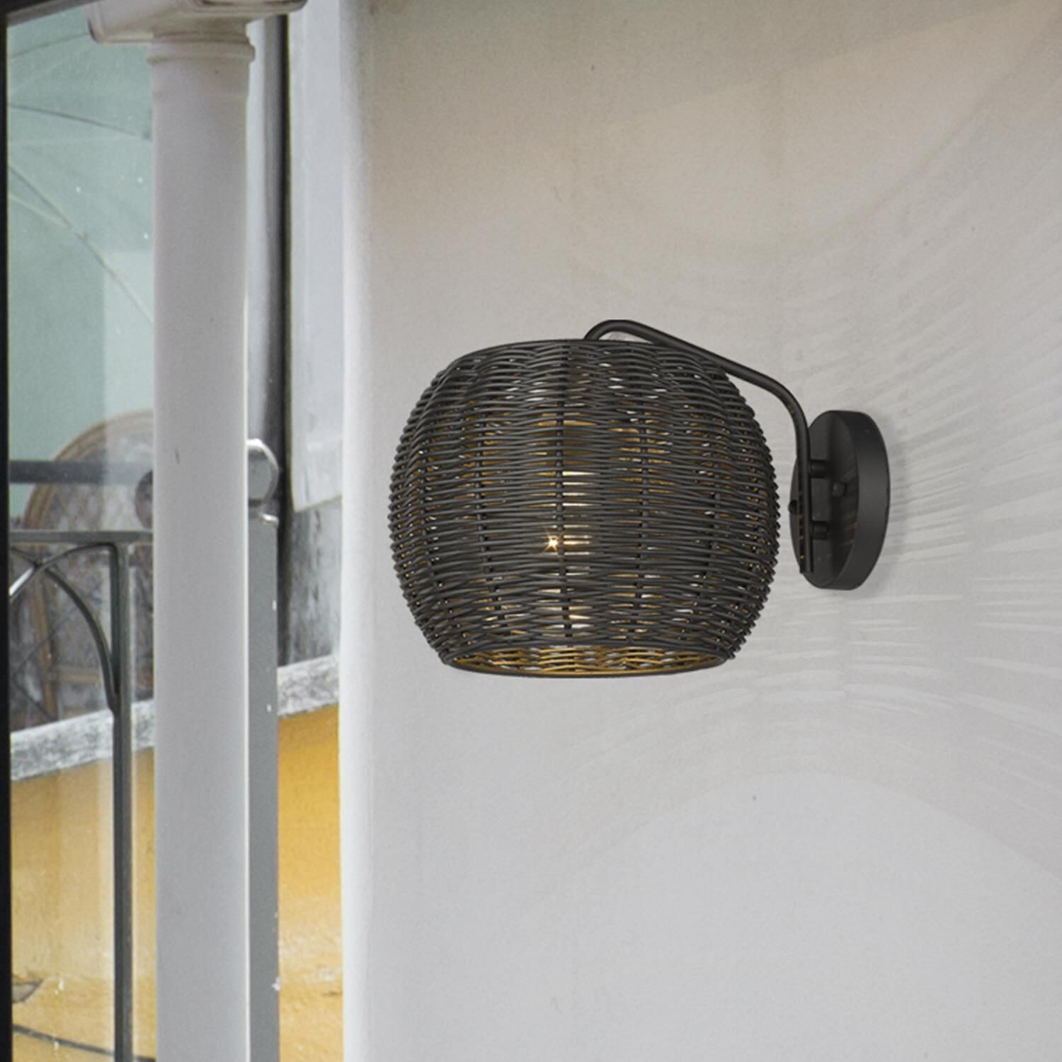 Shown in Black Rattan Wicker finish