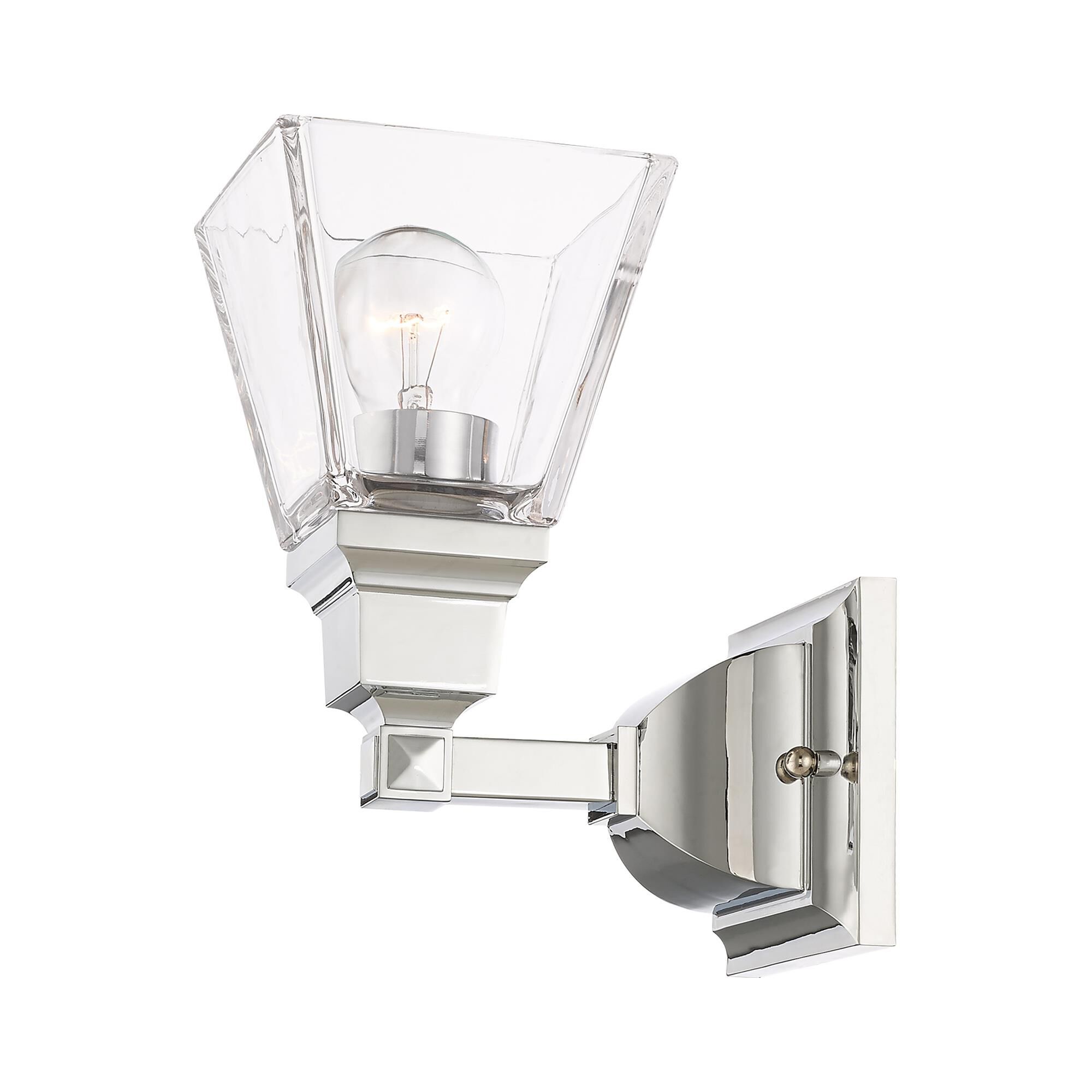 Shown in Polished Chrome finish and Clear glass and Clear Glass shade