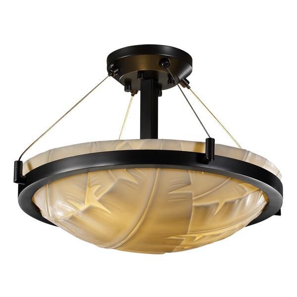 Porcelina 21 Inch 3 Light Semi Flush Mount by Justice Design Group