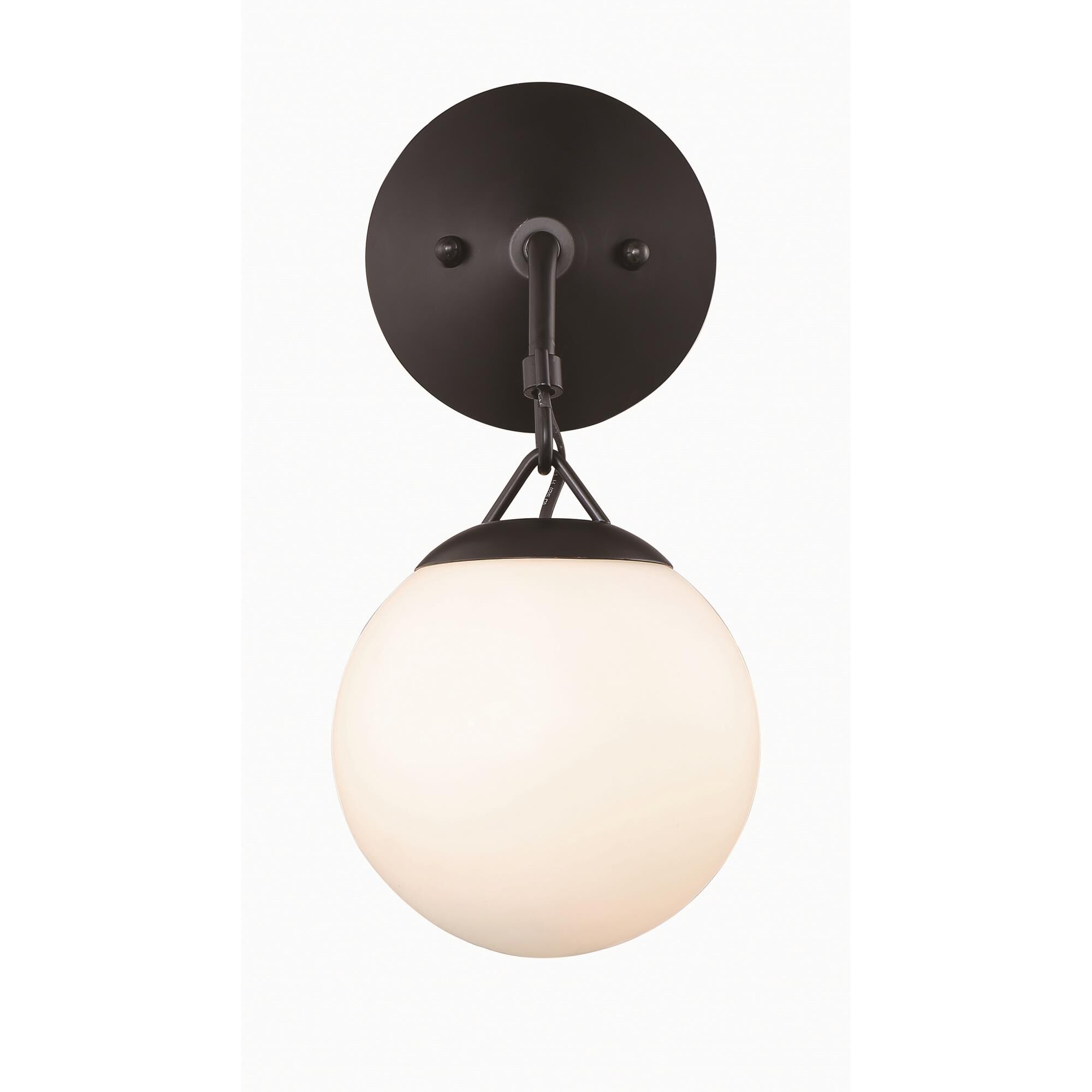 Shown in Flat Black finish and White Frosted glass