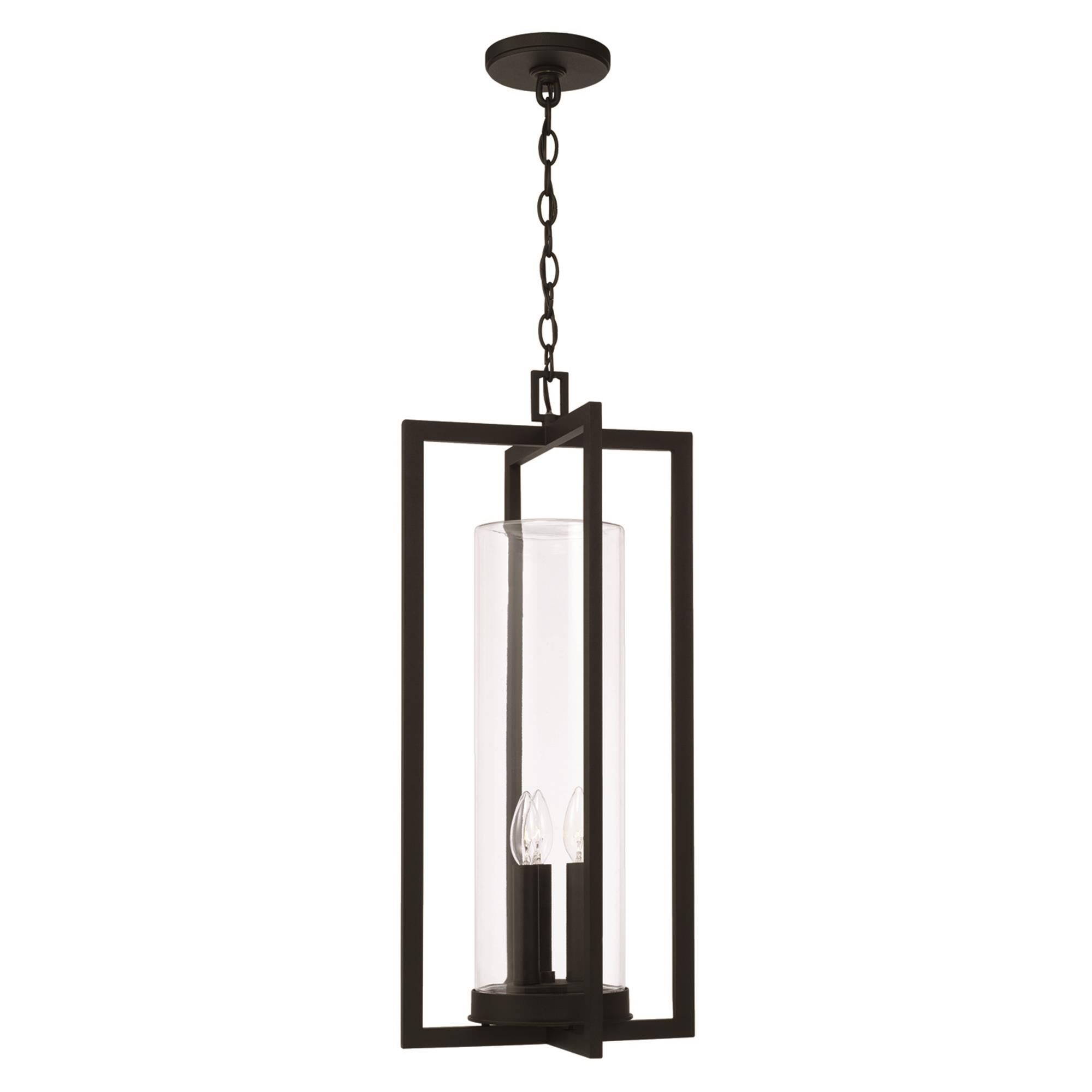 Shown in Black finish and Clear glass