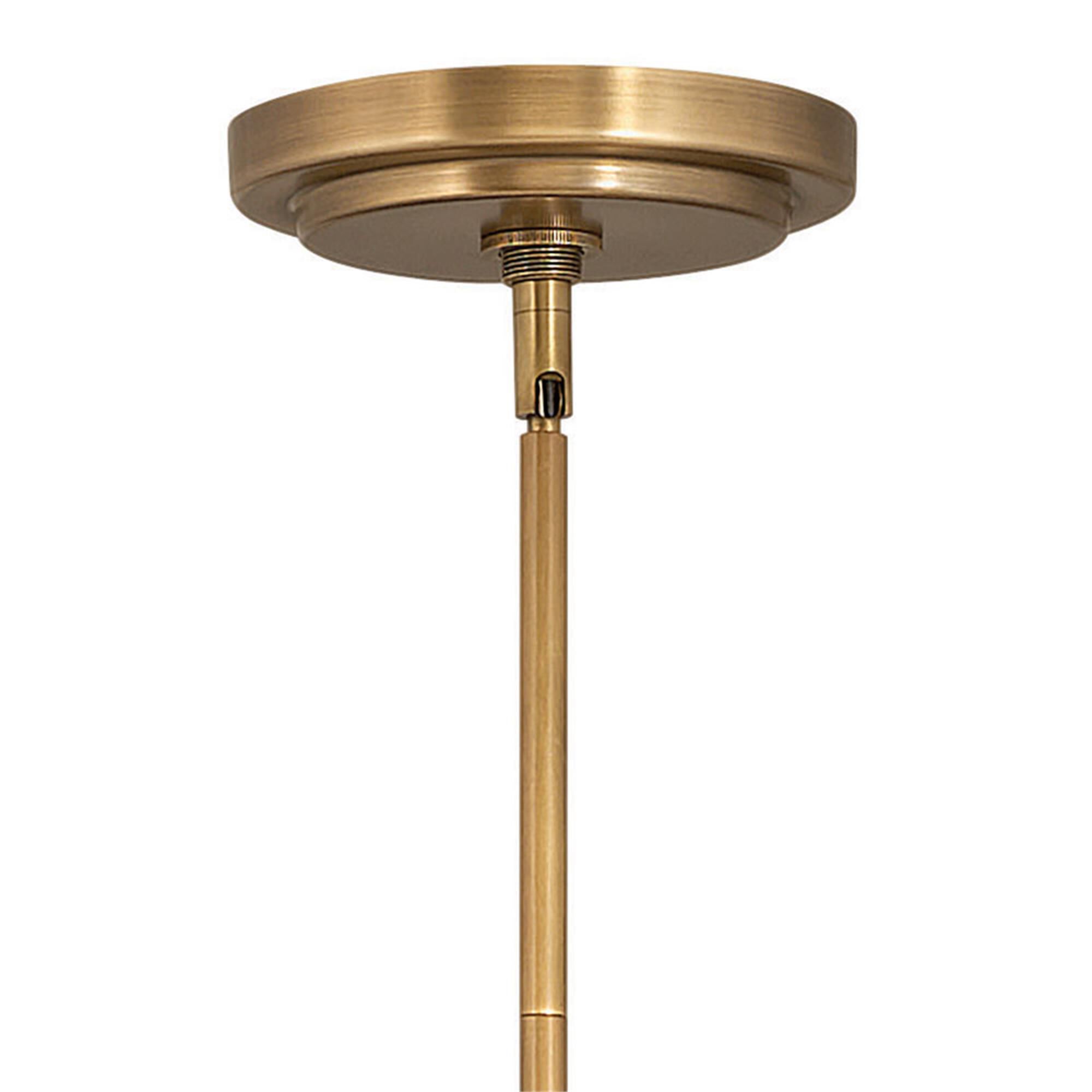 Shown in Heritage Brass finish and Clear Seedy glass
