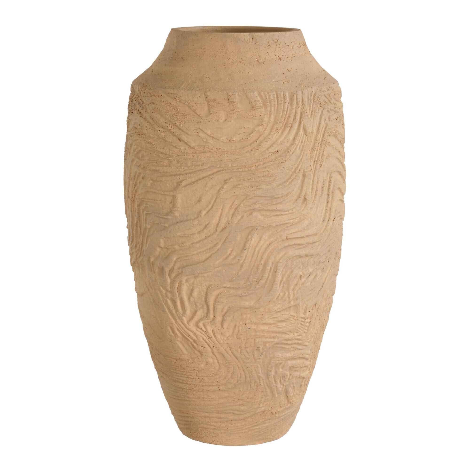 Carolyn Kinder Sandstone Flow 16 Inch Vase-Urn by Uttermost