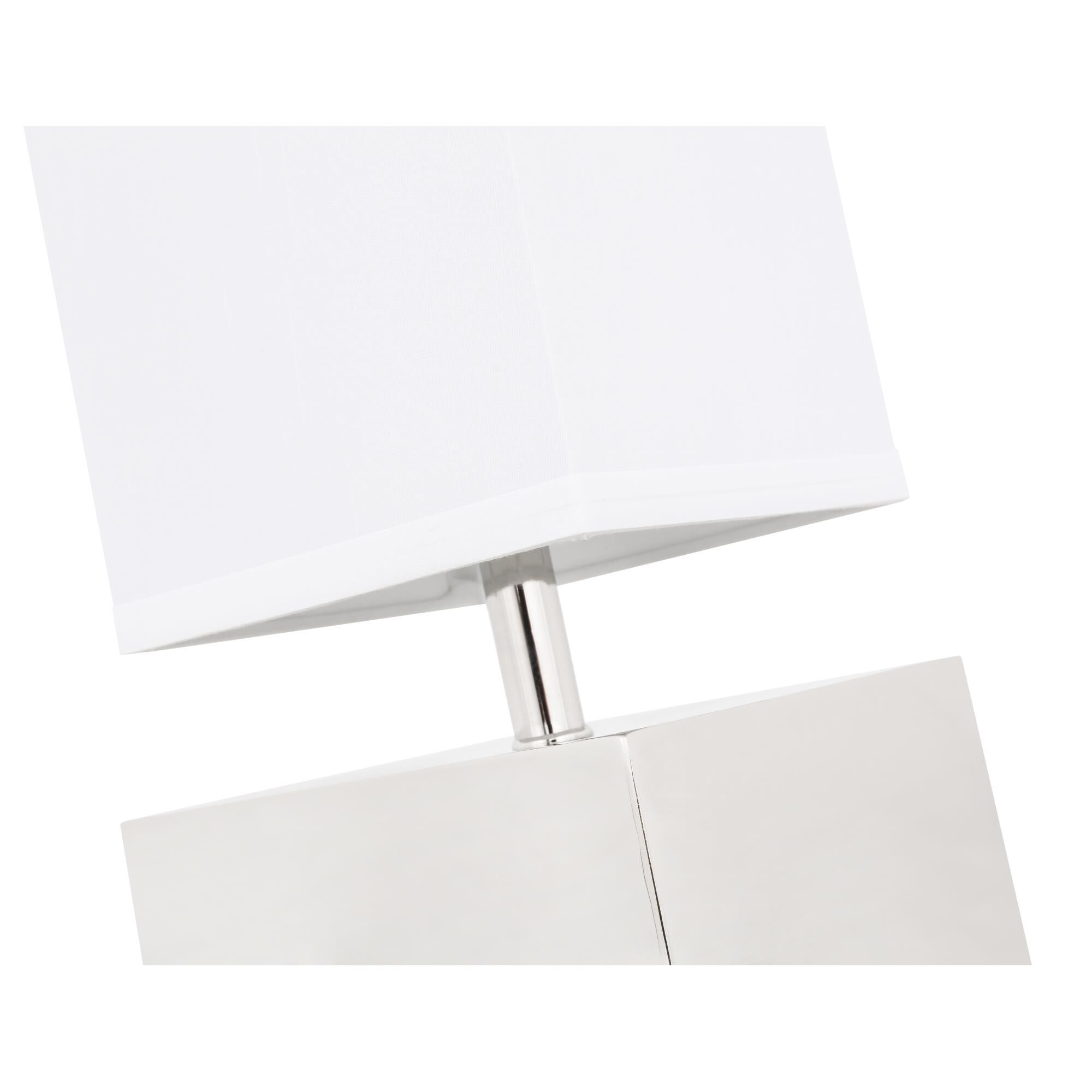 Shown in Polished Nickel finish and Fabric - Off White shade