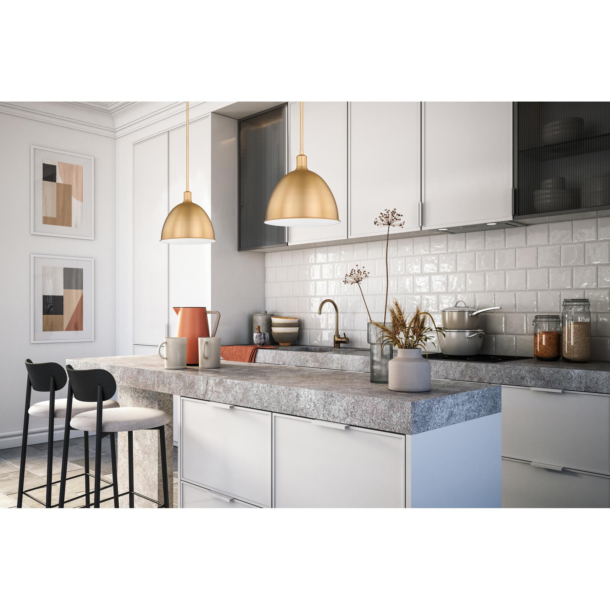 Shown in Classic Brass finish and Classic Brass glass and Classic Brass shade