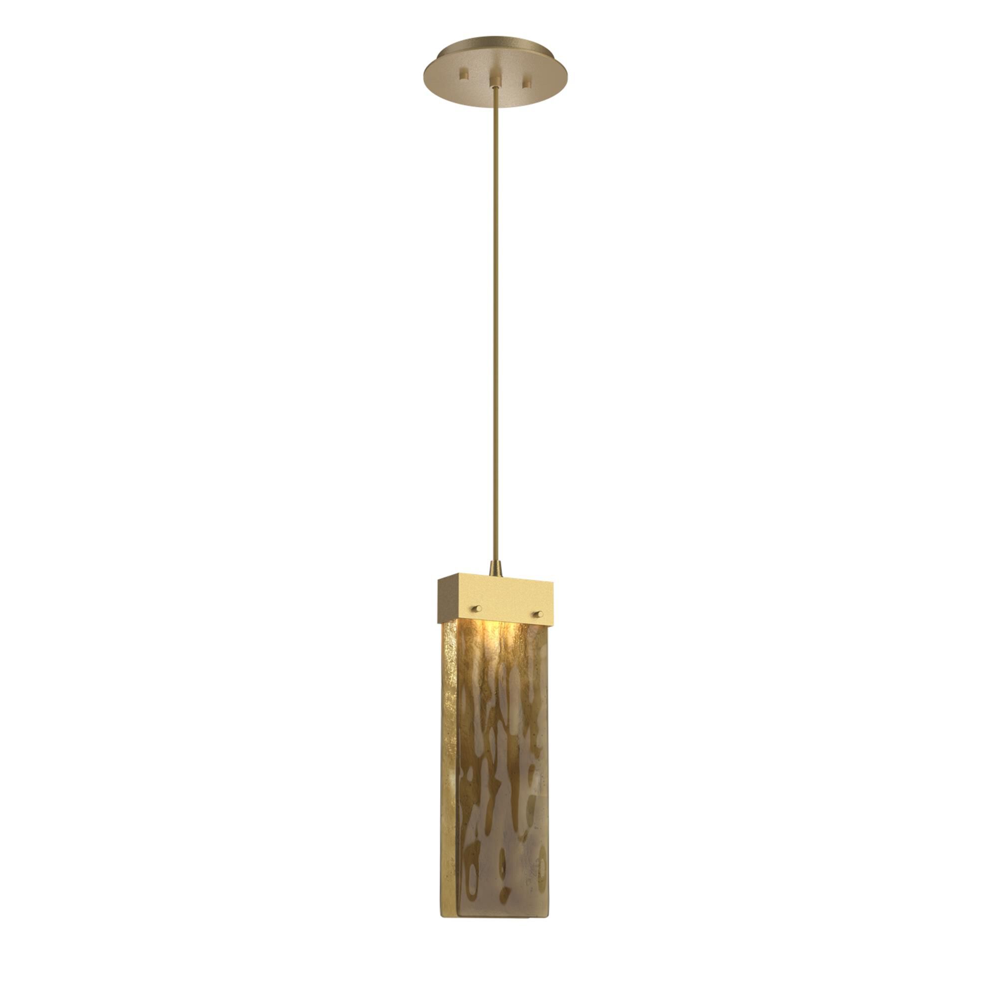 Shown in Gilded Brass finish and Bronze Granite glass