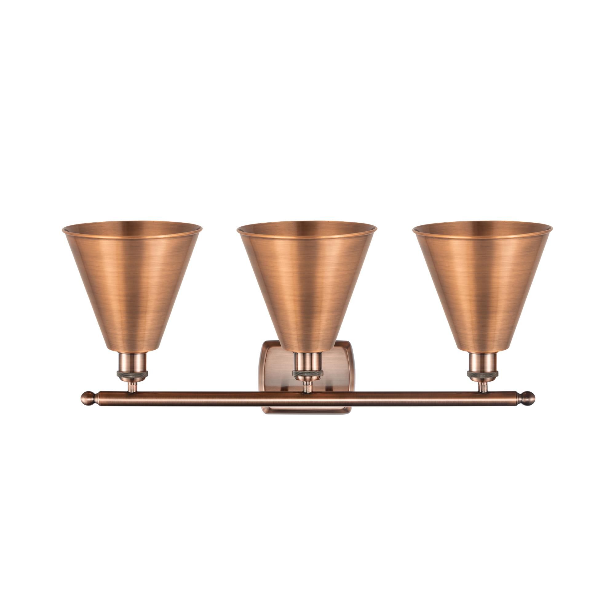 Shown in Antique Copper finish and Antique Copper Ballston Cone shade