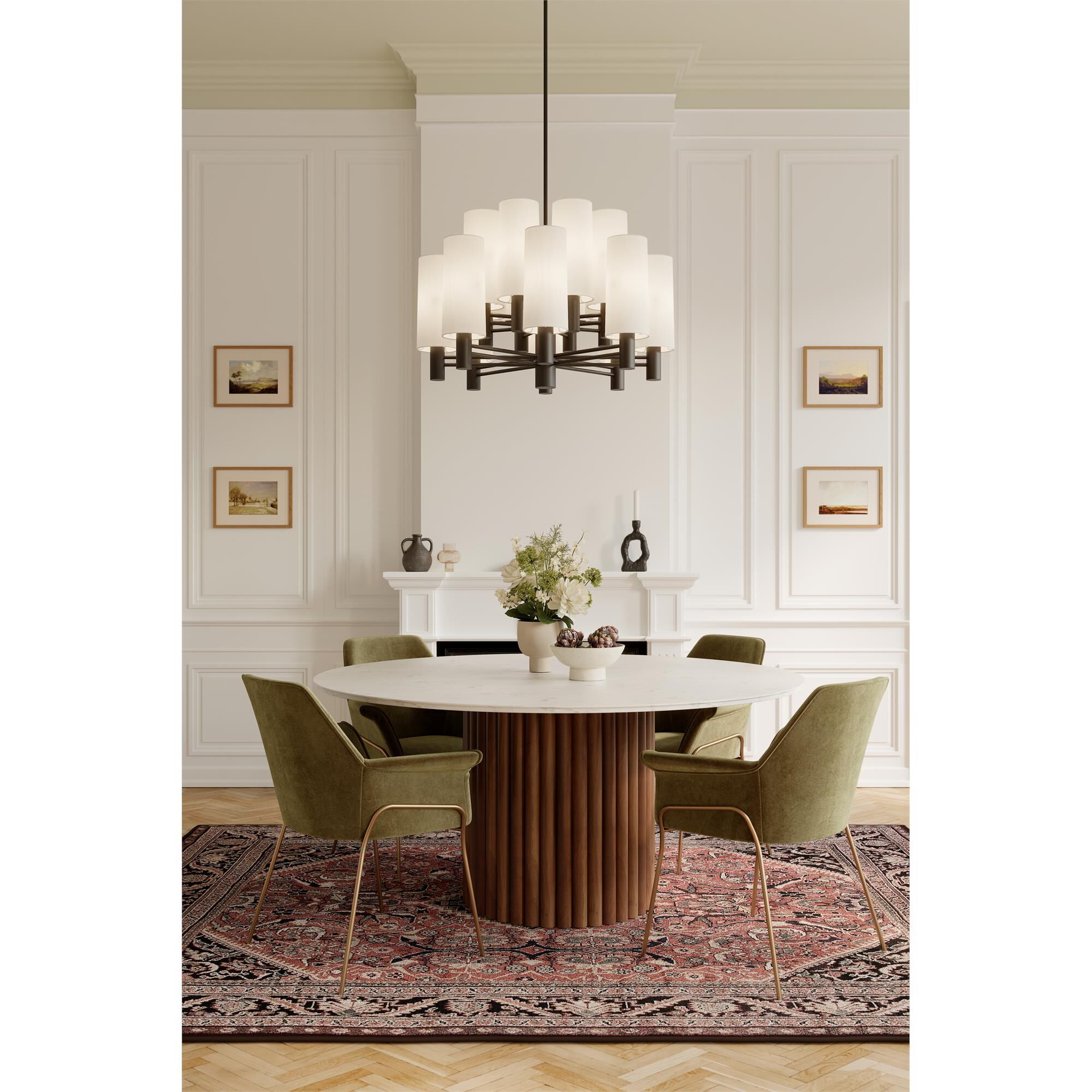 Shown in Dark Bronze finish and White shade