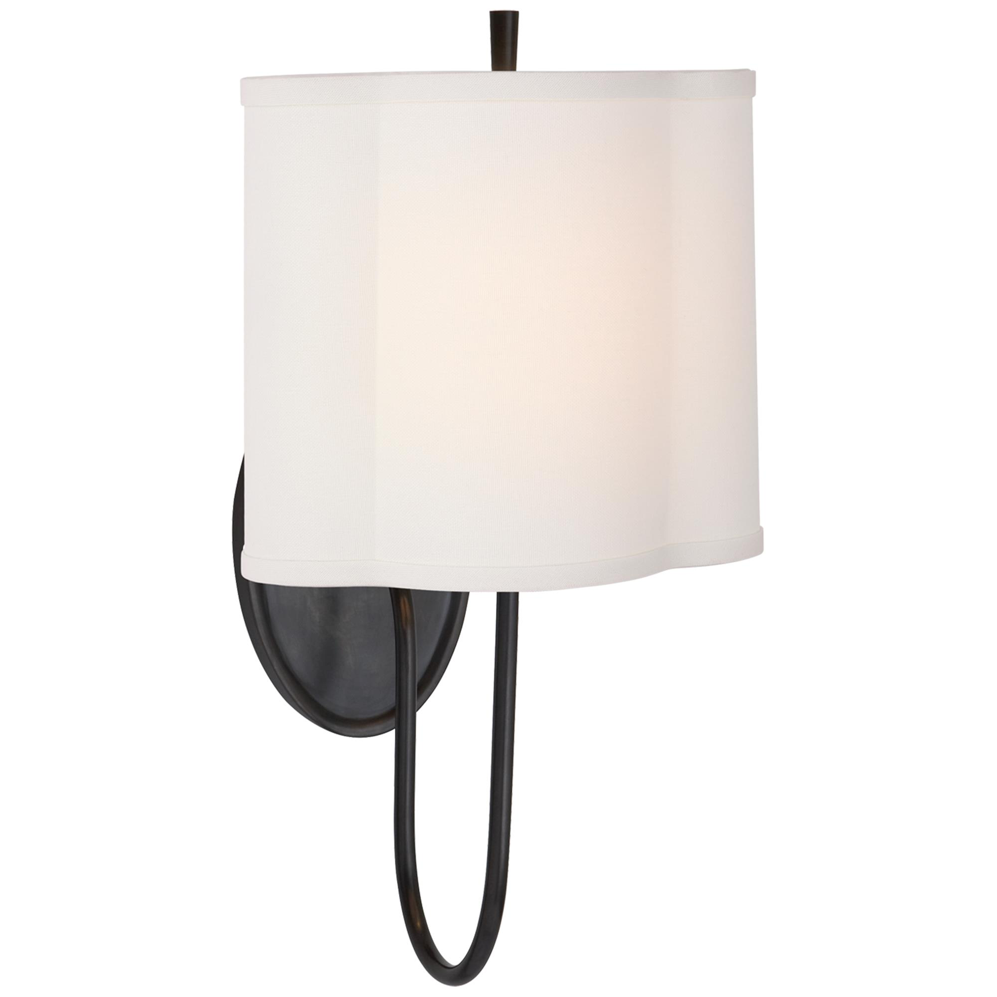 Shown in Bronze finish and Linen shade