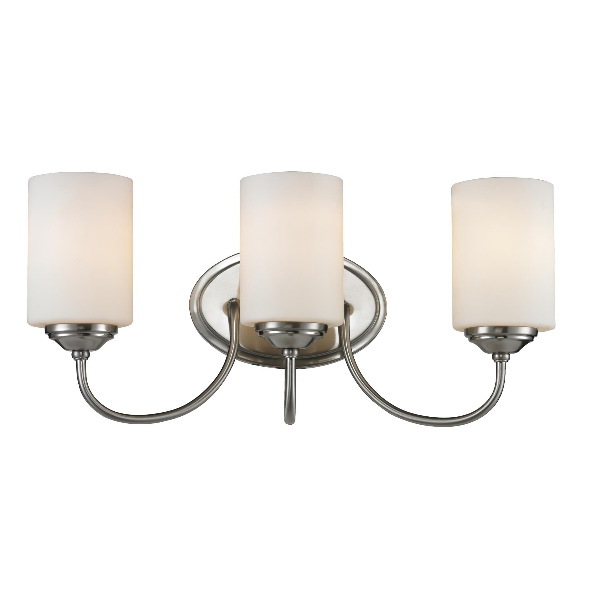Shown in Brushed Nickel finish and Glass shade