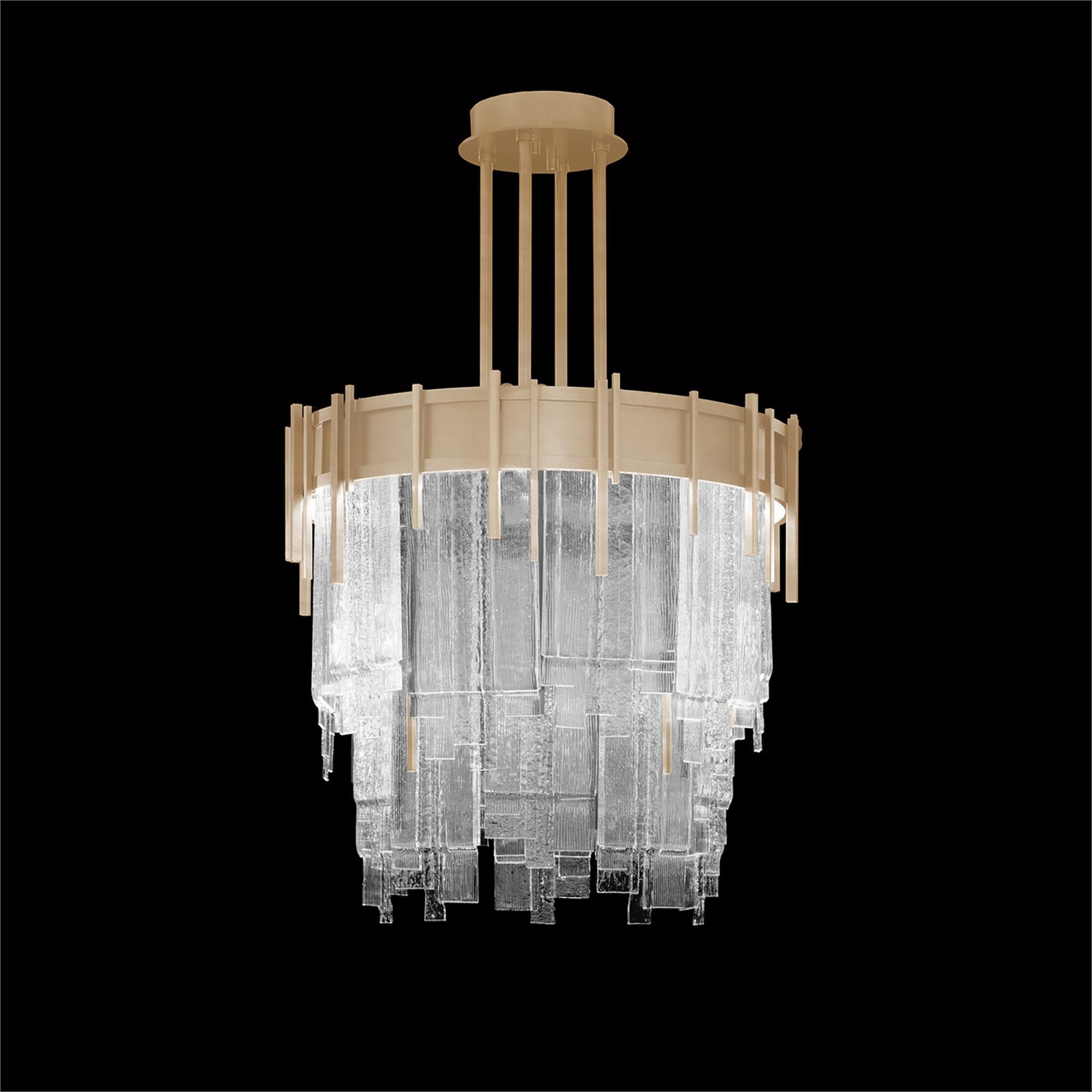Shown in Gold finish and Clear glass
