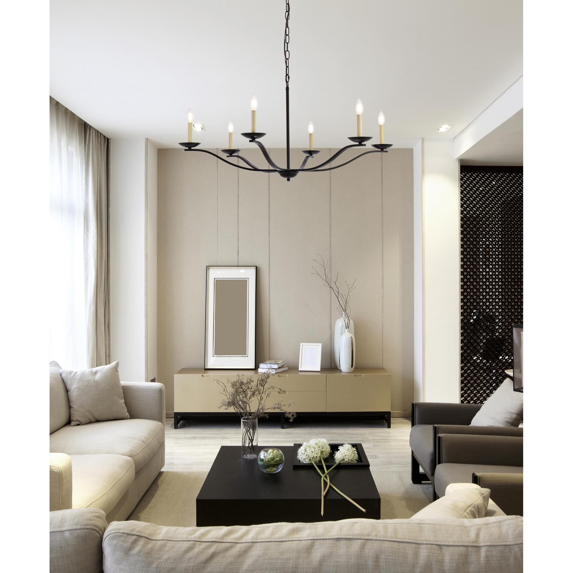 Trey 42 Inch 6 Light Chandelier by Elegant Lighting