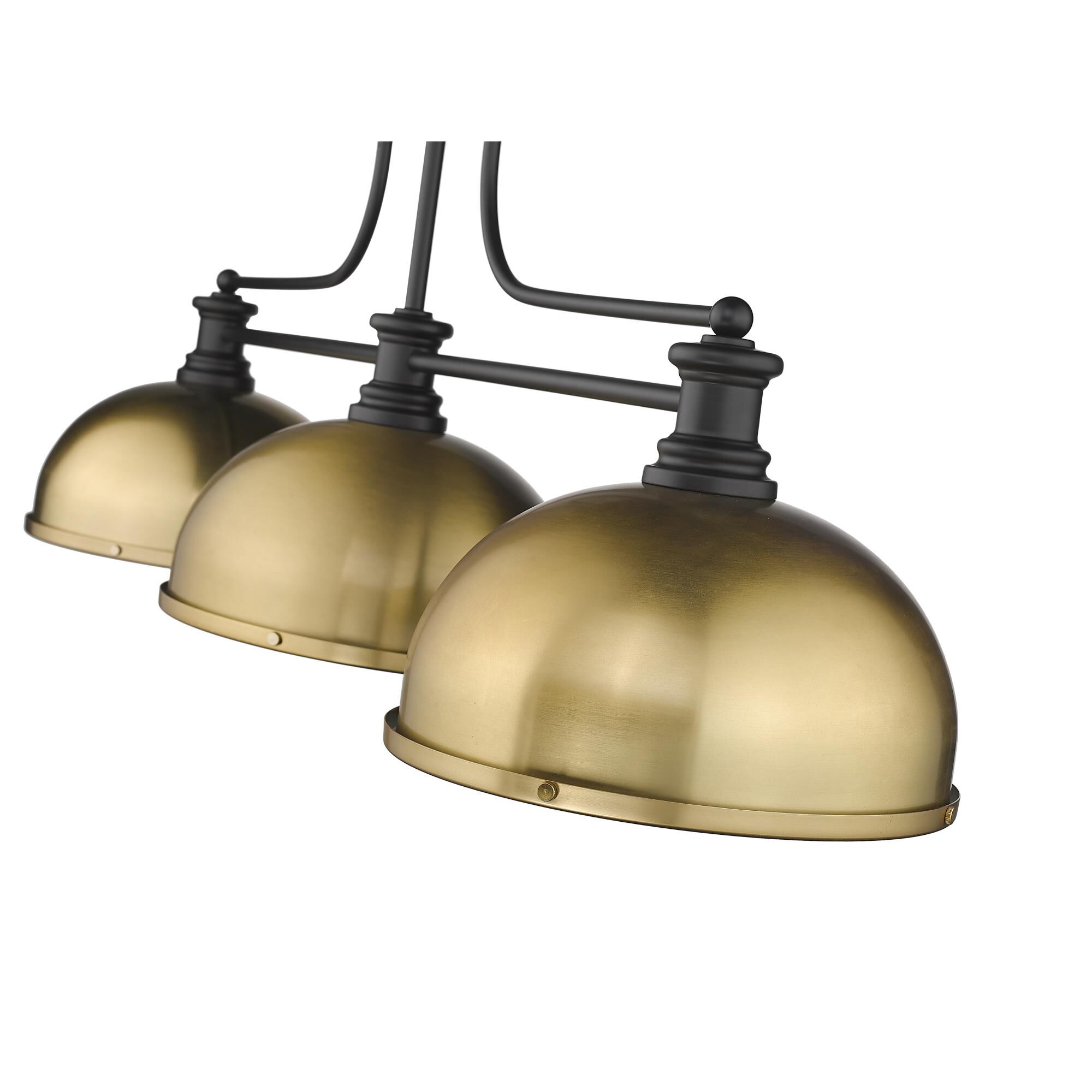 Shown in Matte Black finish and Heritage Brass shade