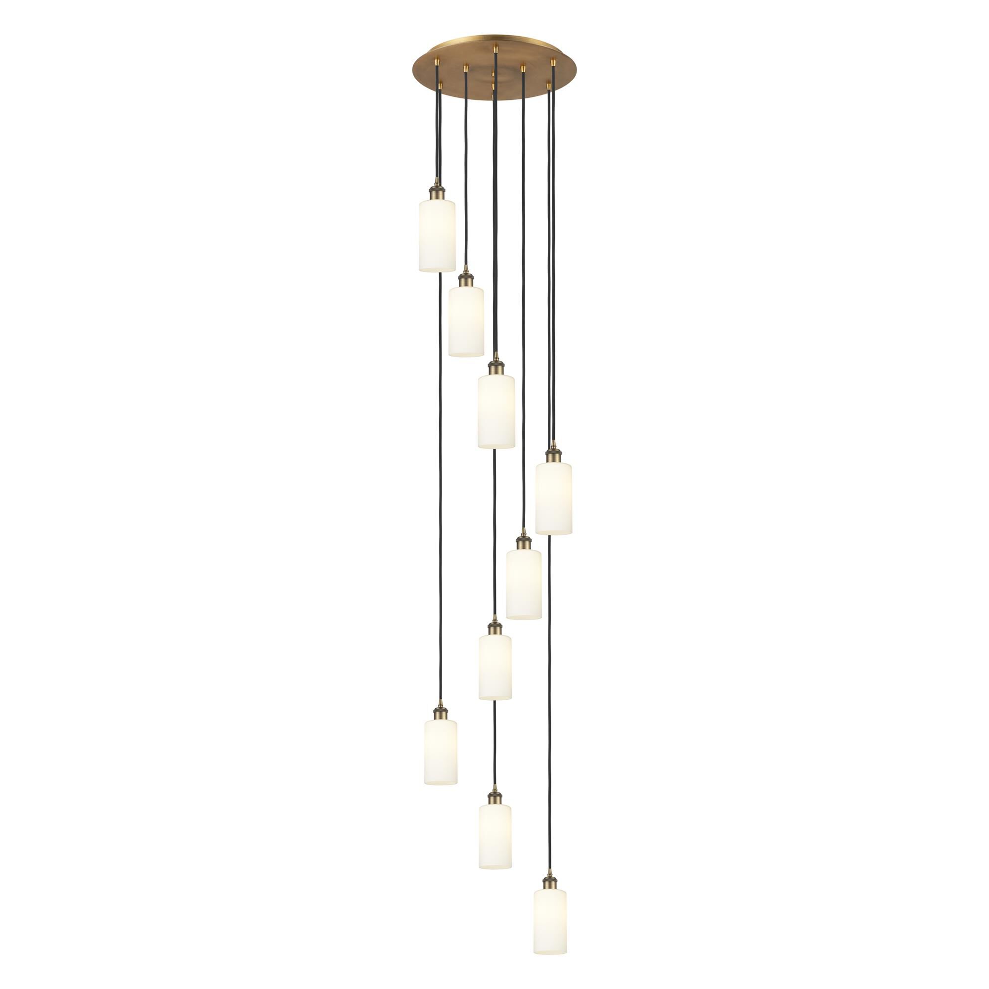 Shown in Brushed Brass finish and White shade