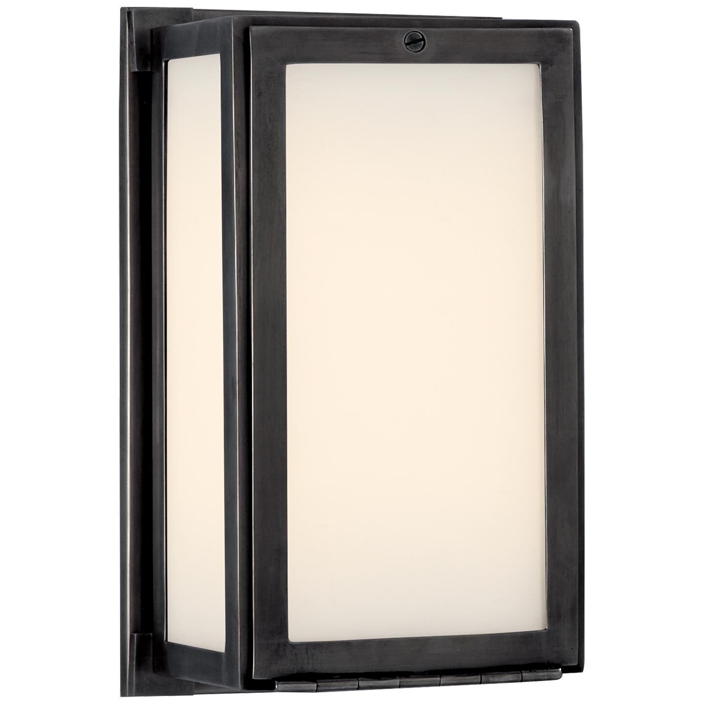 Shown in Bronze finish and White glass