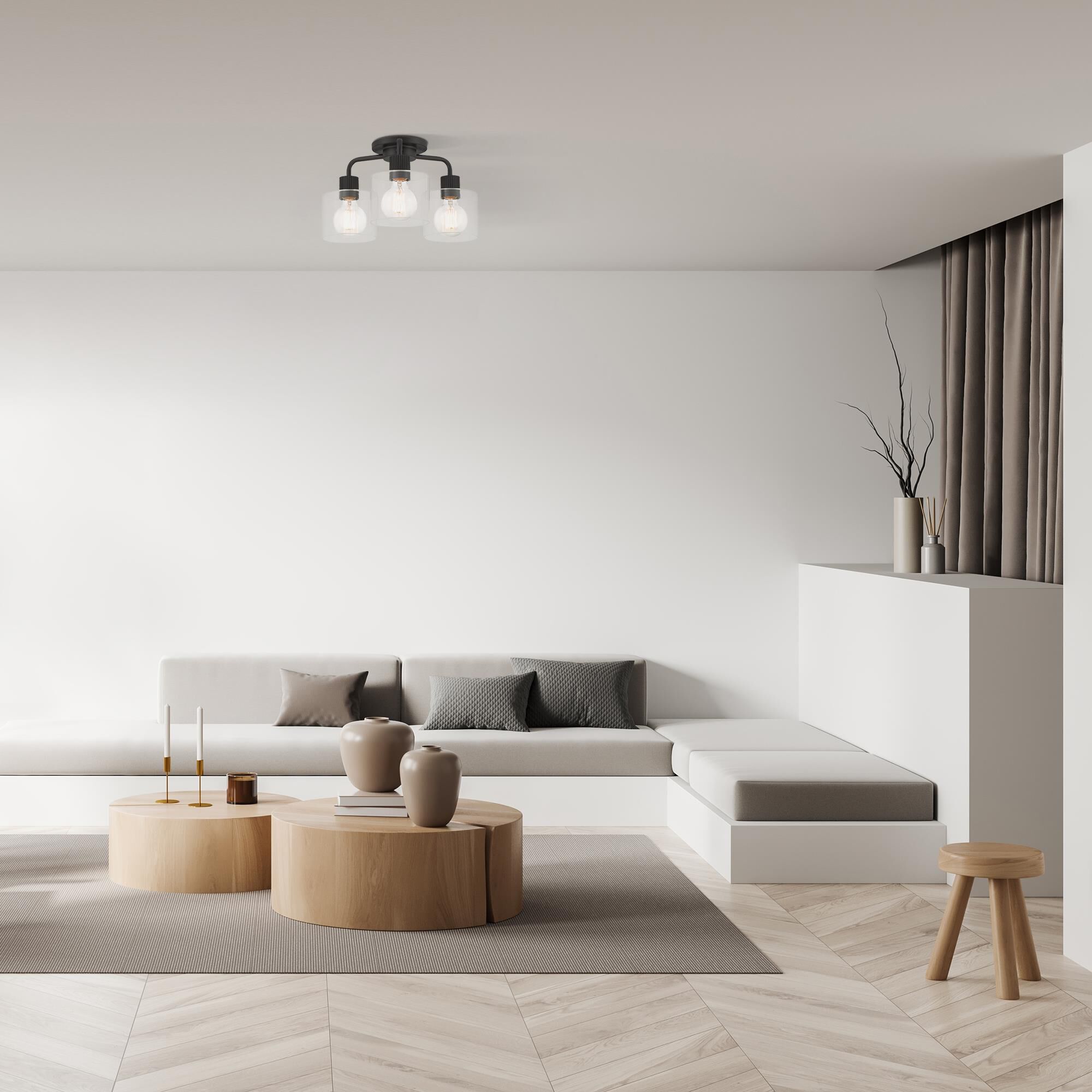 Vibrato 16 Inch 3 Light Semi Flush Mount by Designers Fountain