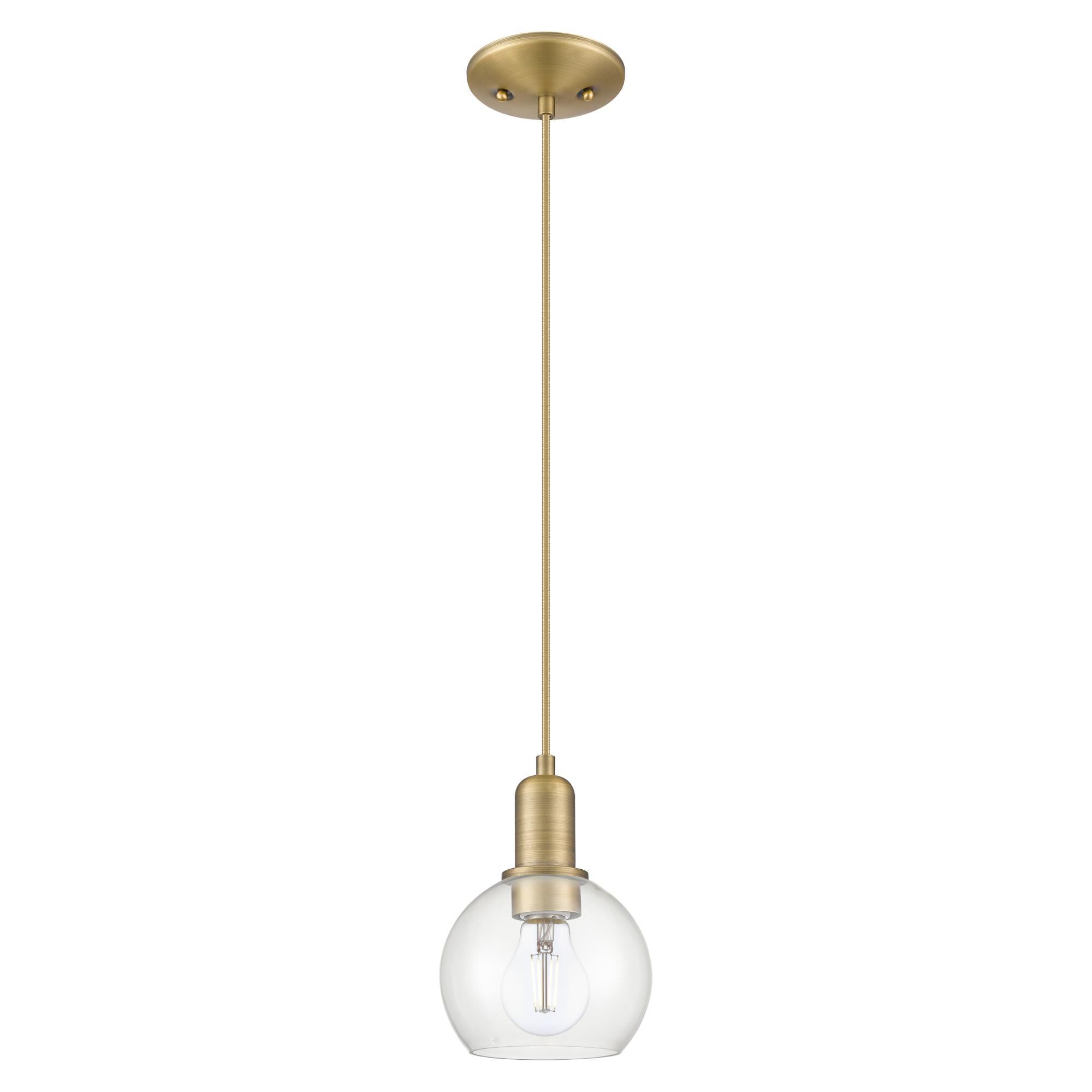 Shown in Brushed Brass finish and Clear glass