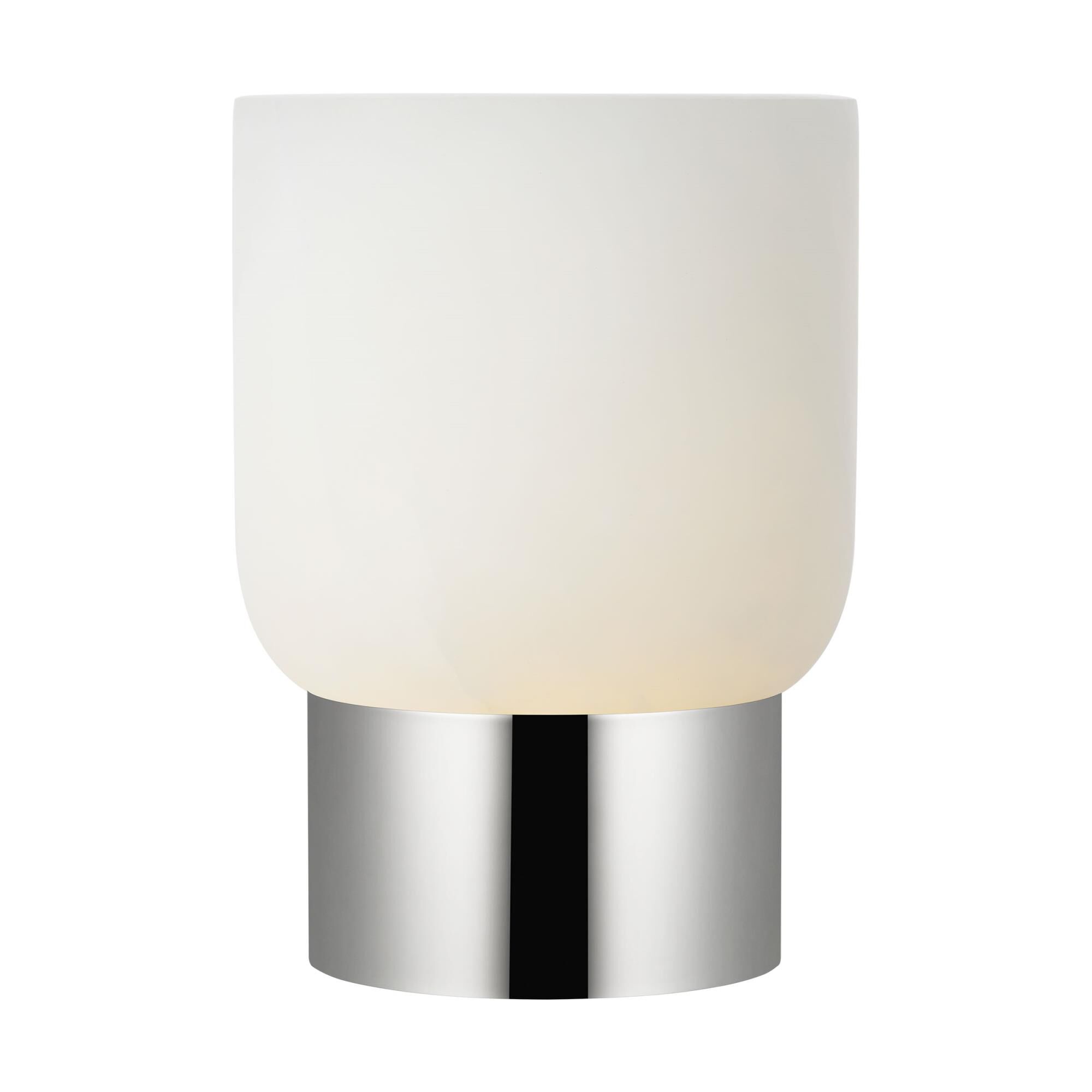 Shown in Polished Nickel finish and Alabaster shade
