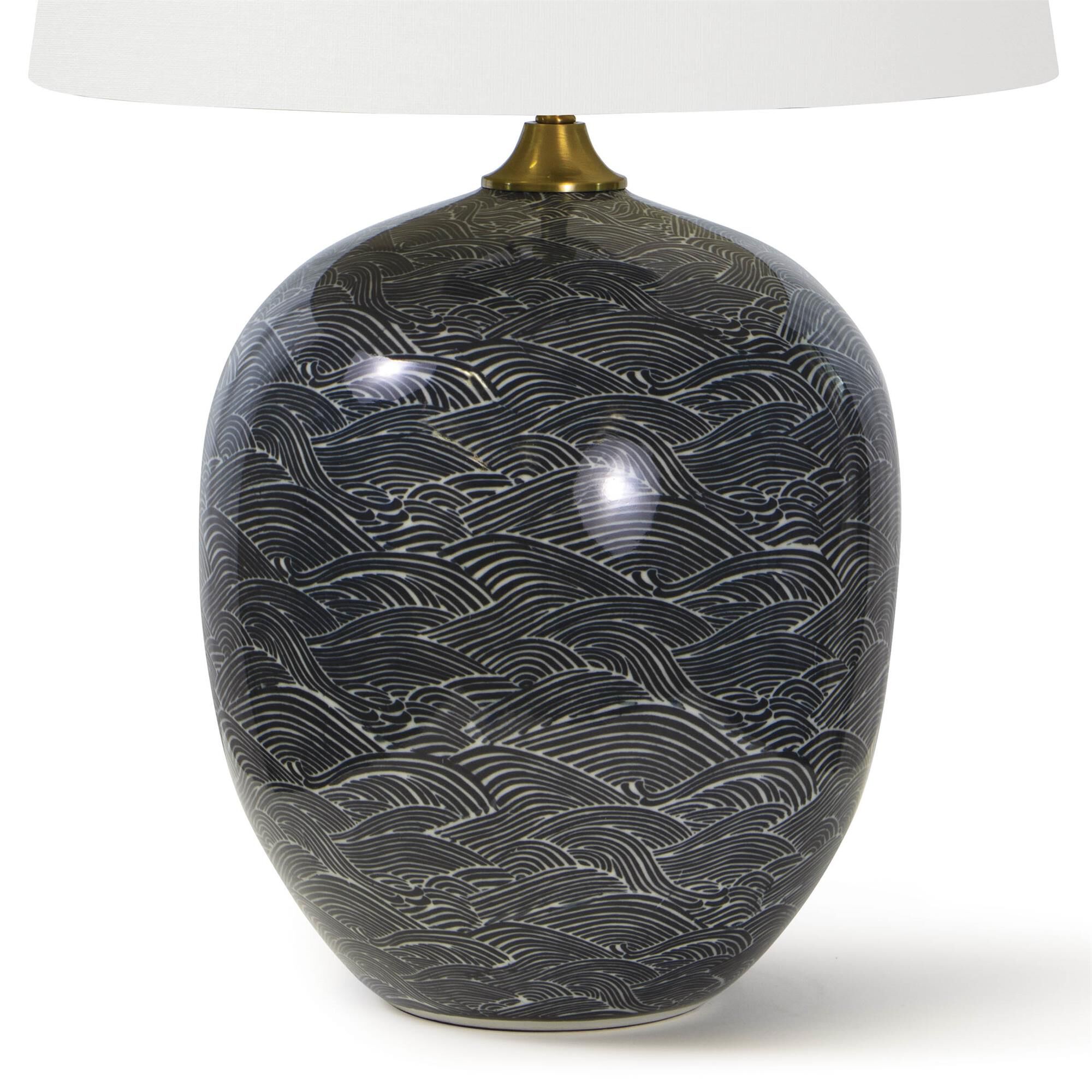 Shown in Ebony finish and Linen shade