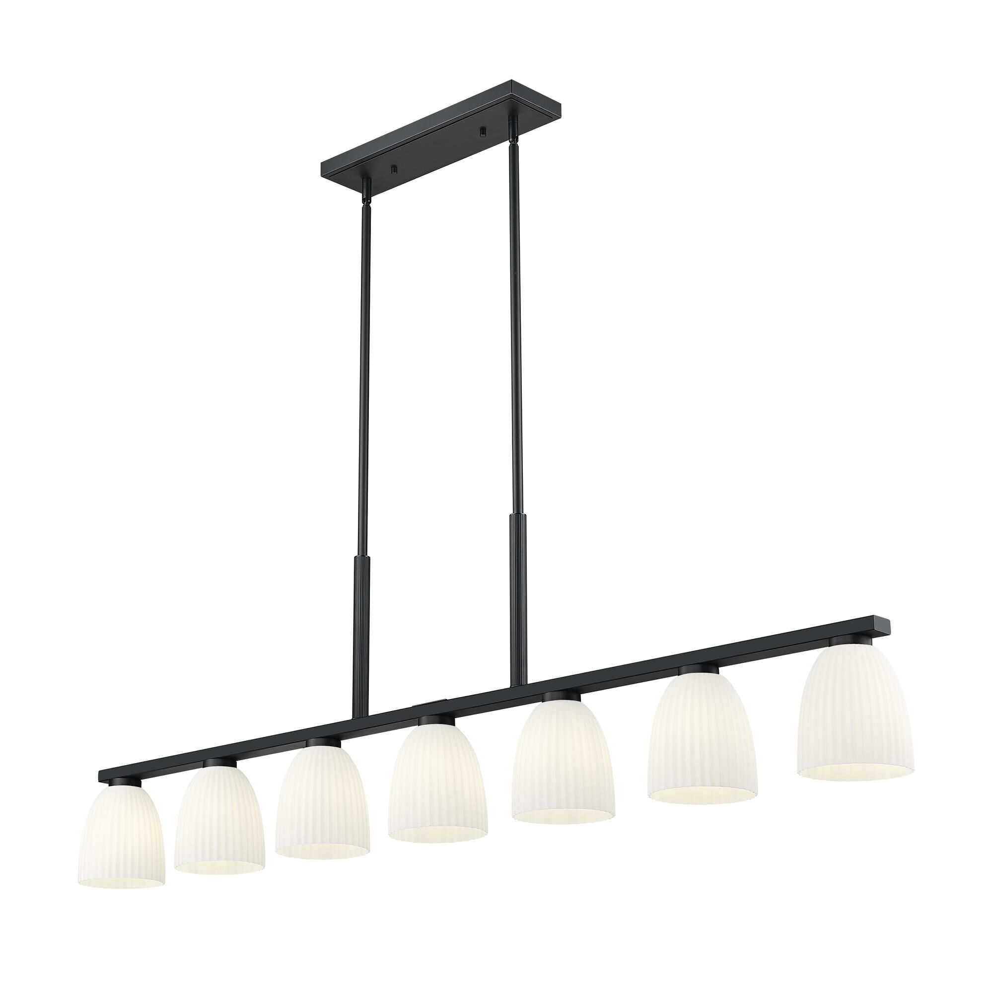 Shown in Matte Black finish and Matte Opal glass and Matte Opal shade