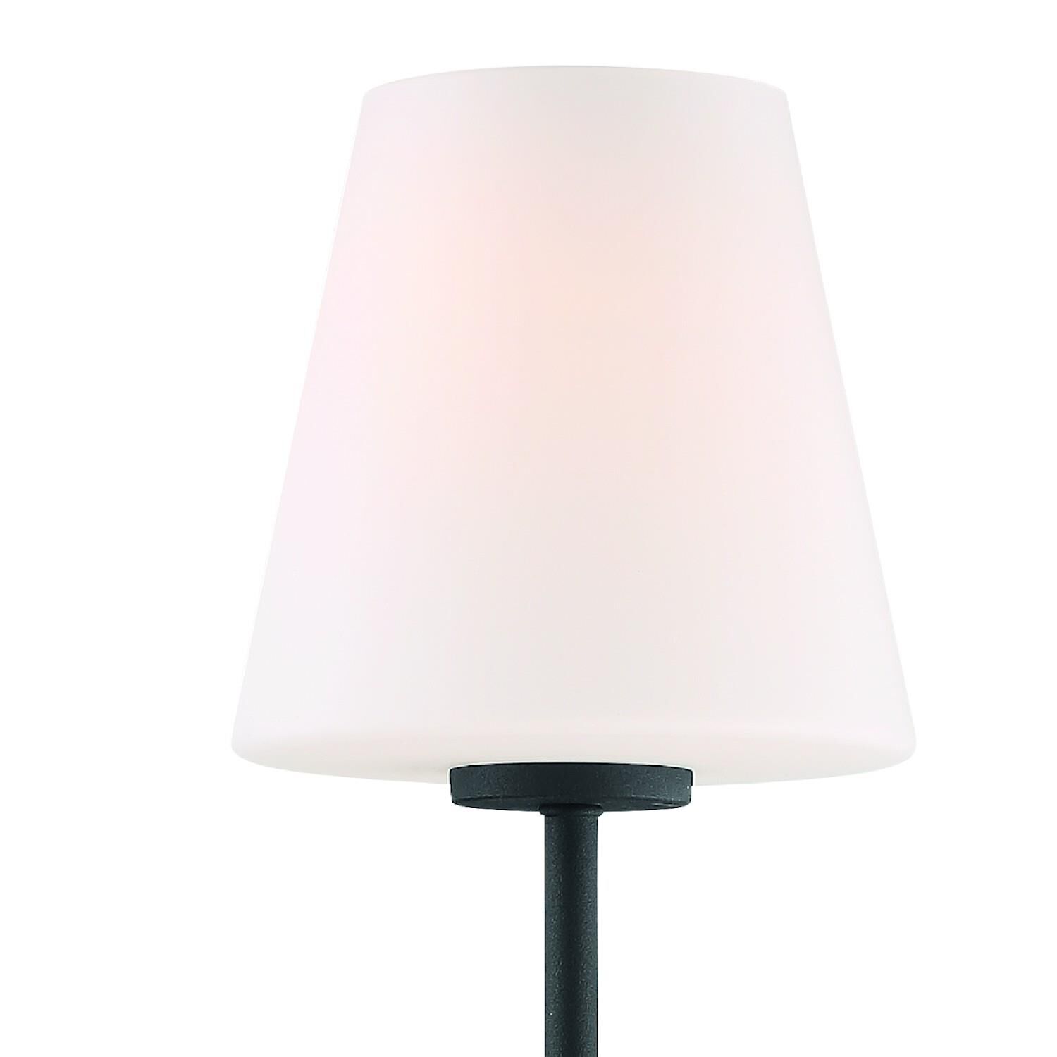 Shown in Black Forged finish and Glass shade